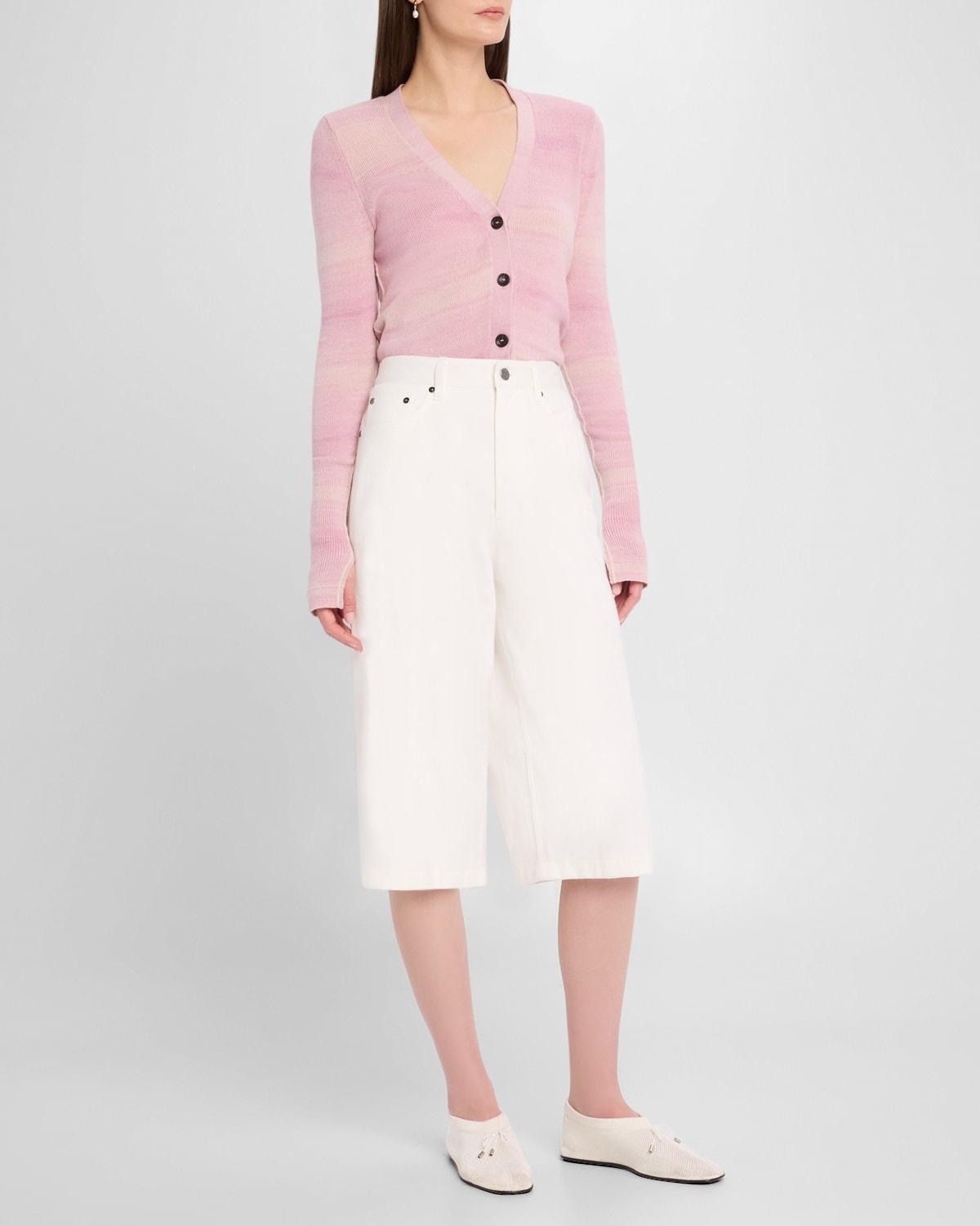 Featherweight Cashmere Slim V-Neck Cardigan - 2