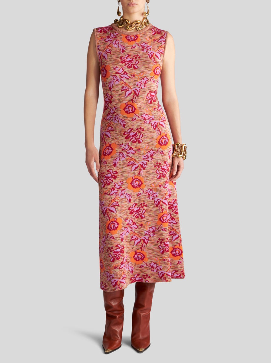 FLORAL JACQUARD DRESS - 4