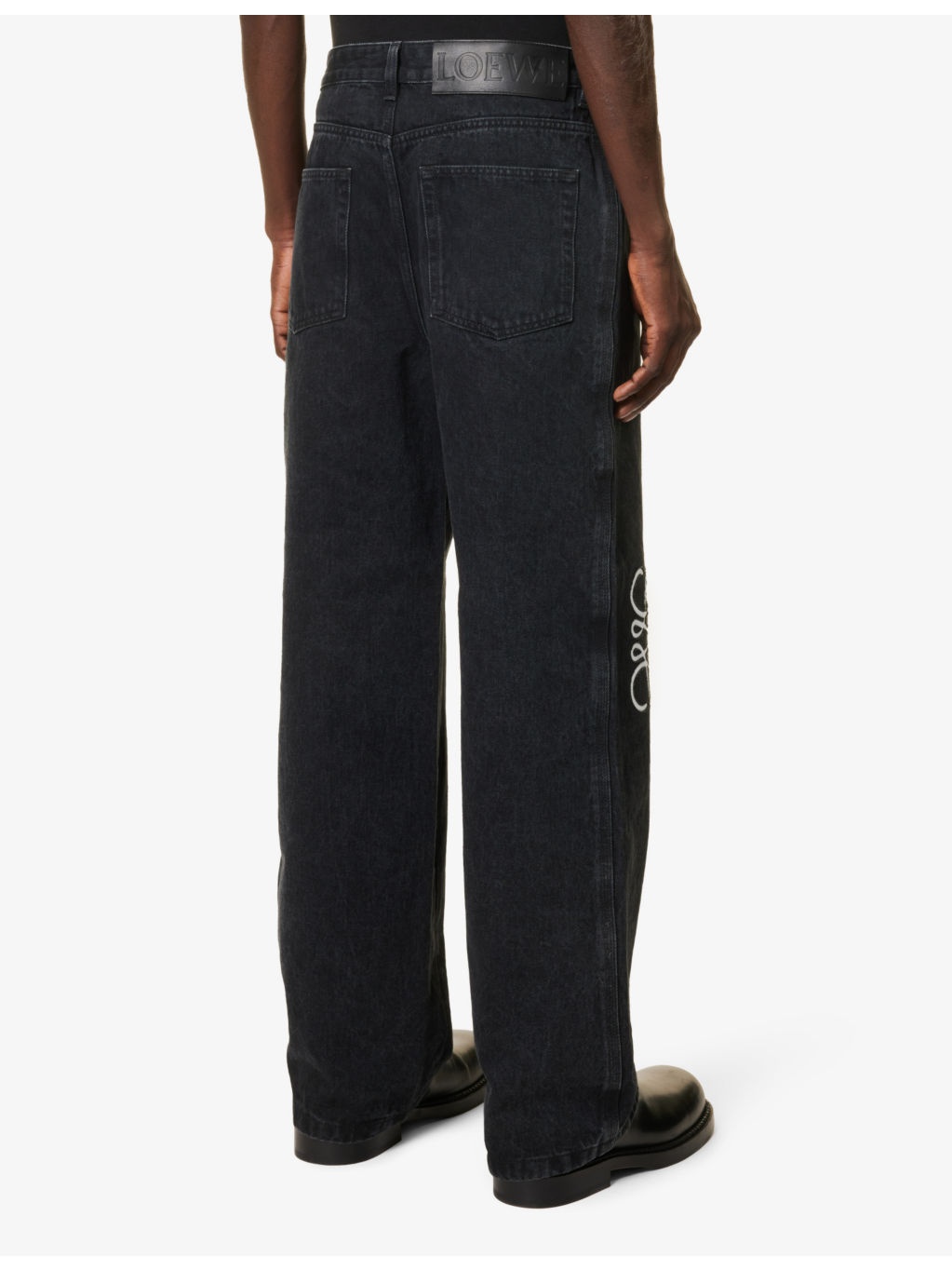 Anagram-embellished straight-leg jeans - 4