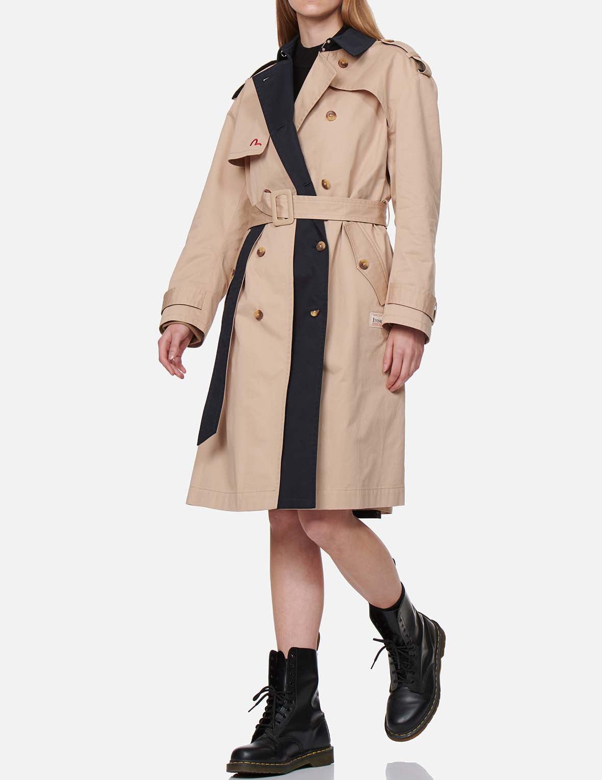 LOGO EMBROIDERED TRENCH COAT - 5