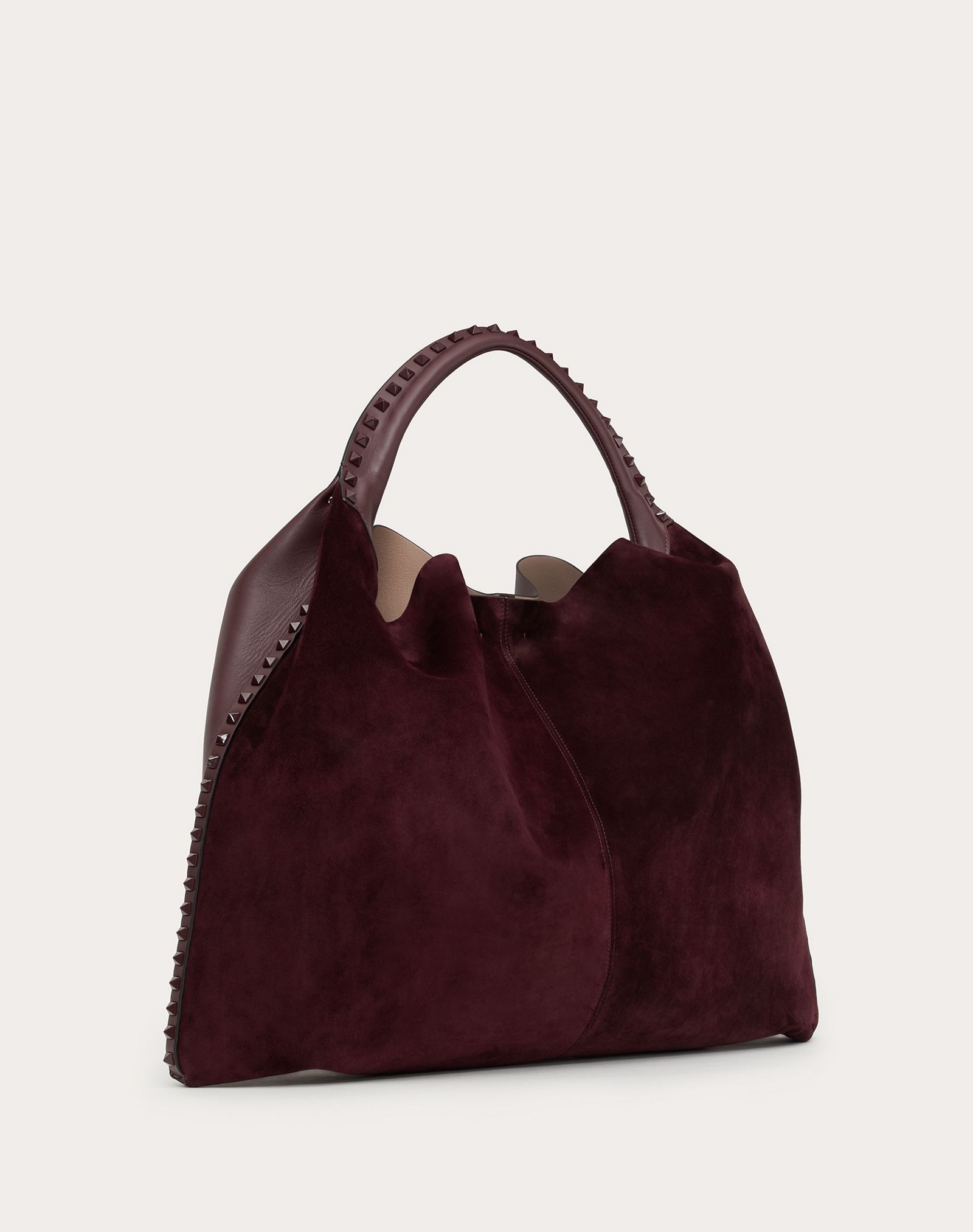 Rockstud Suede Calfskin and Full-Grain Calfskin Hobo Bag - 2