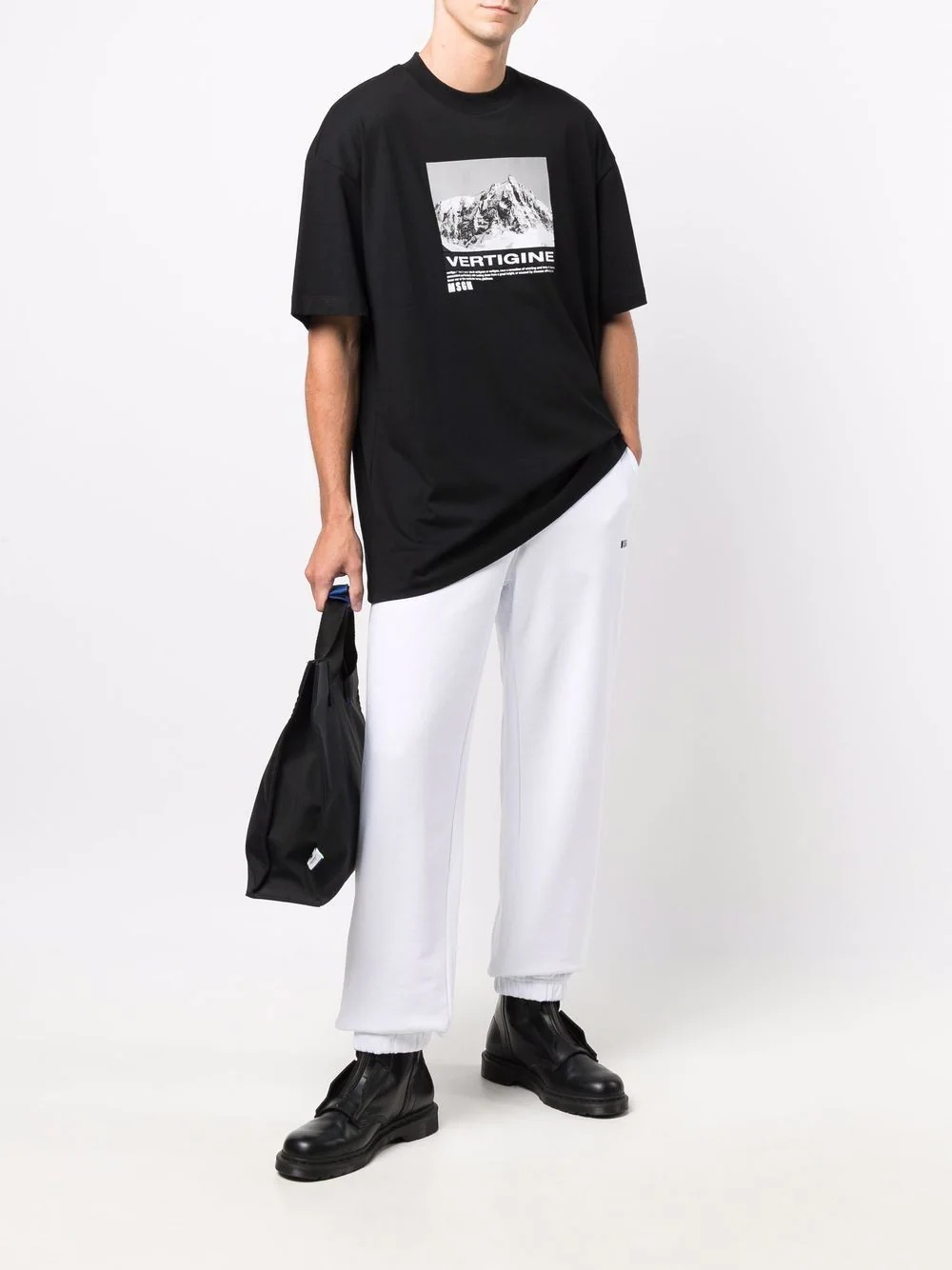 logo-print tapered track pants - 3