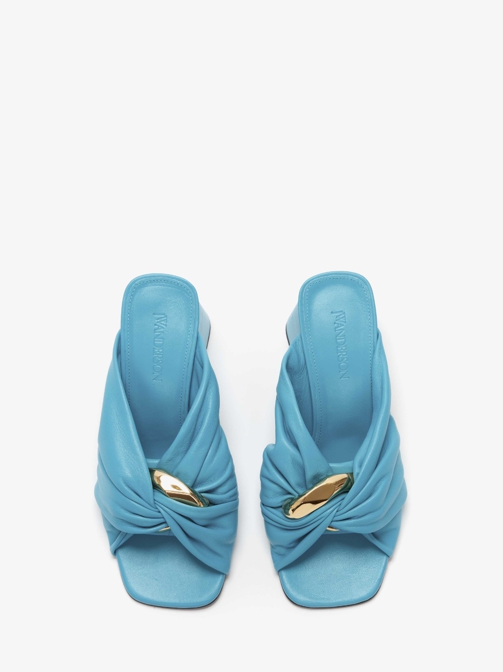 TWISTED CHAIN LEATHER MULES - 4