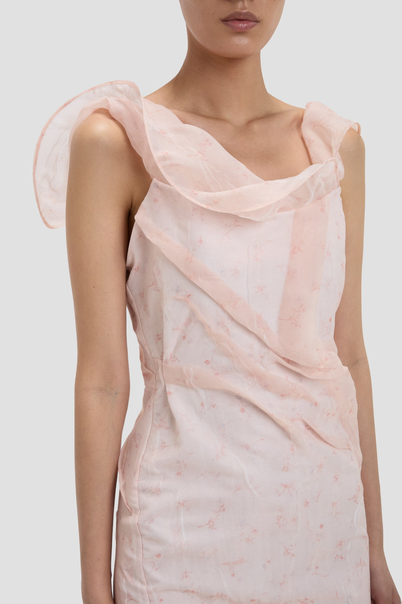 Victoria Beckham Hoop Midi Dress In Sketched Ditsy Blossom outlook