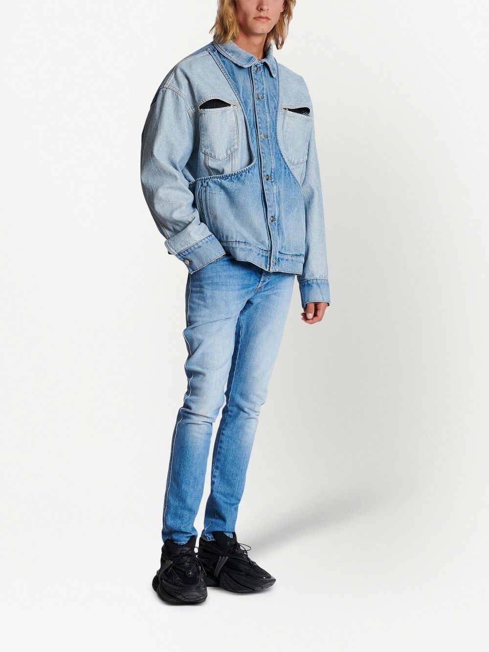 panelled-design denim jacket - 2