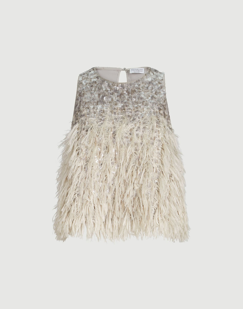 Dazzling dégradé top in cotton and silk fil coupé 1
