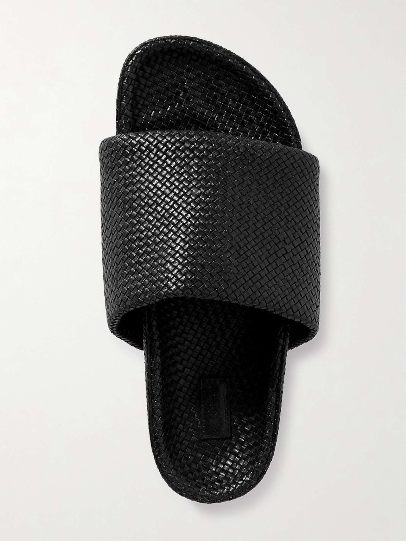 Woven leather platform slides - 5