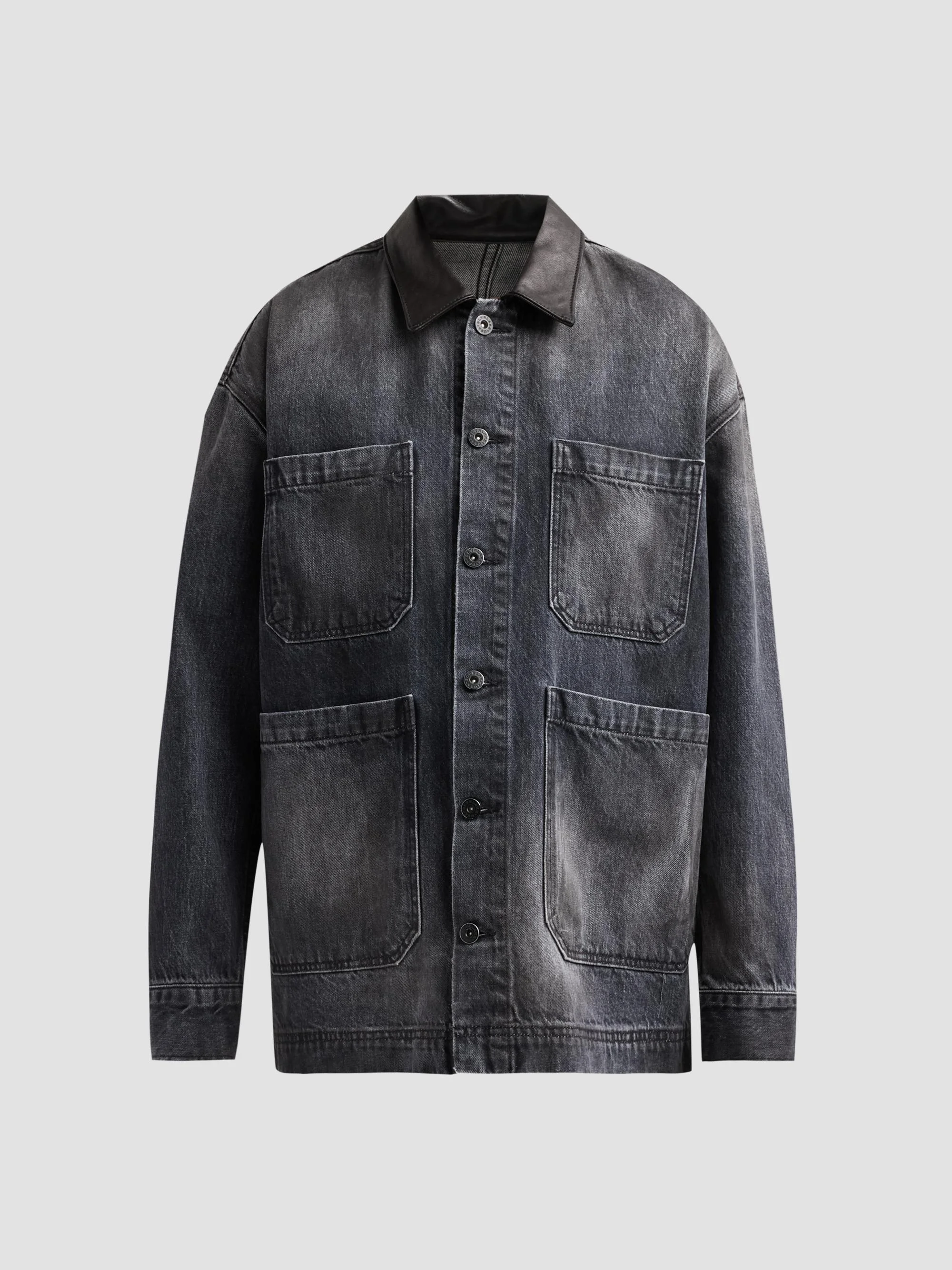 Women's Oversized Worker Denim Jacket - Winter Odyssey - 1