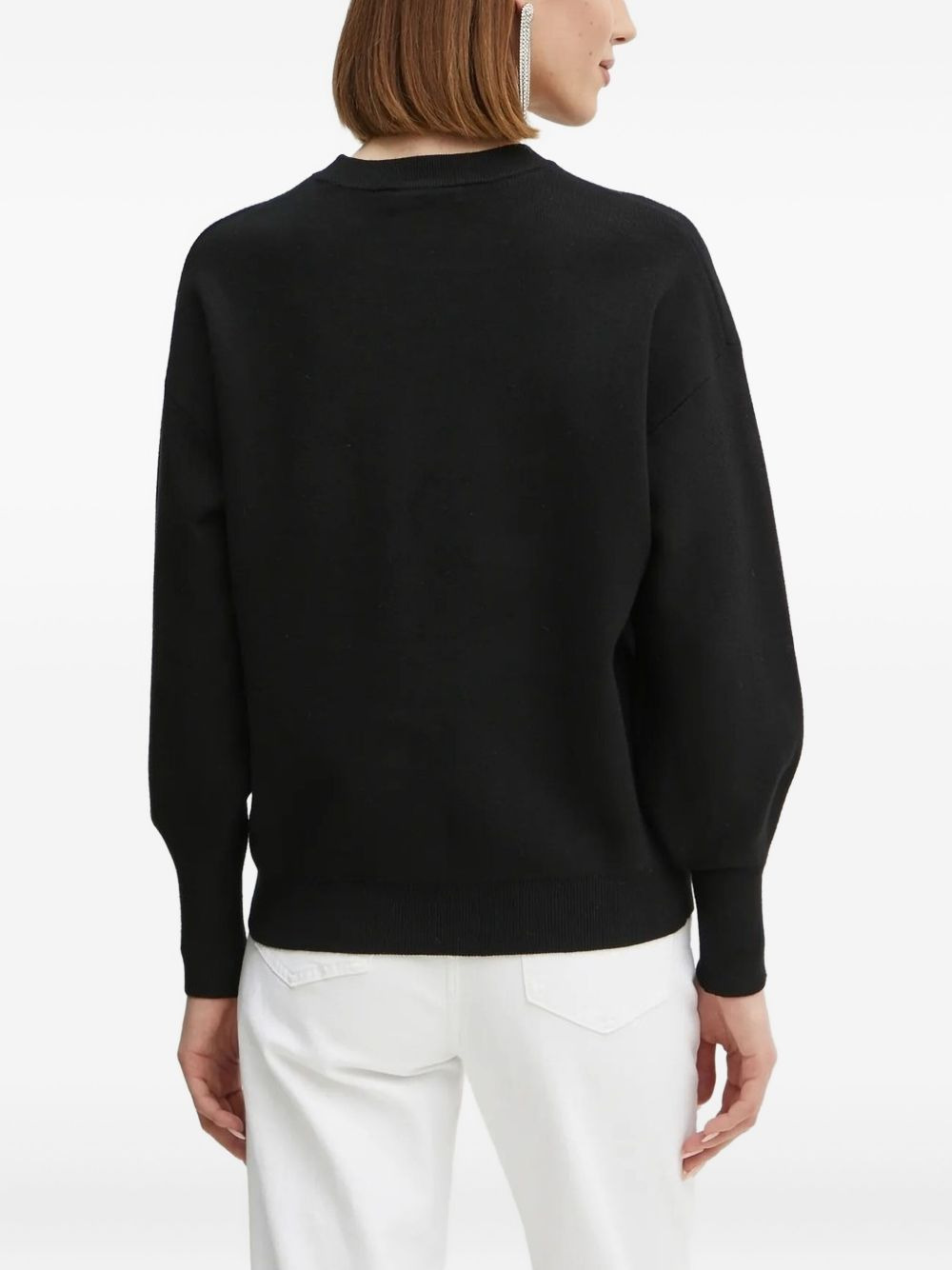 embroidered-logo sweater - 2
