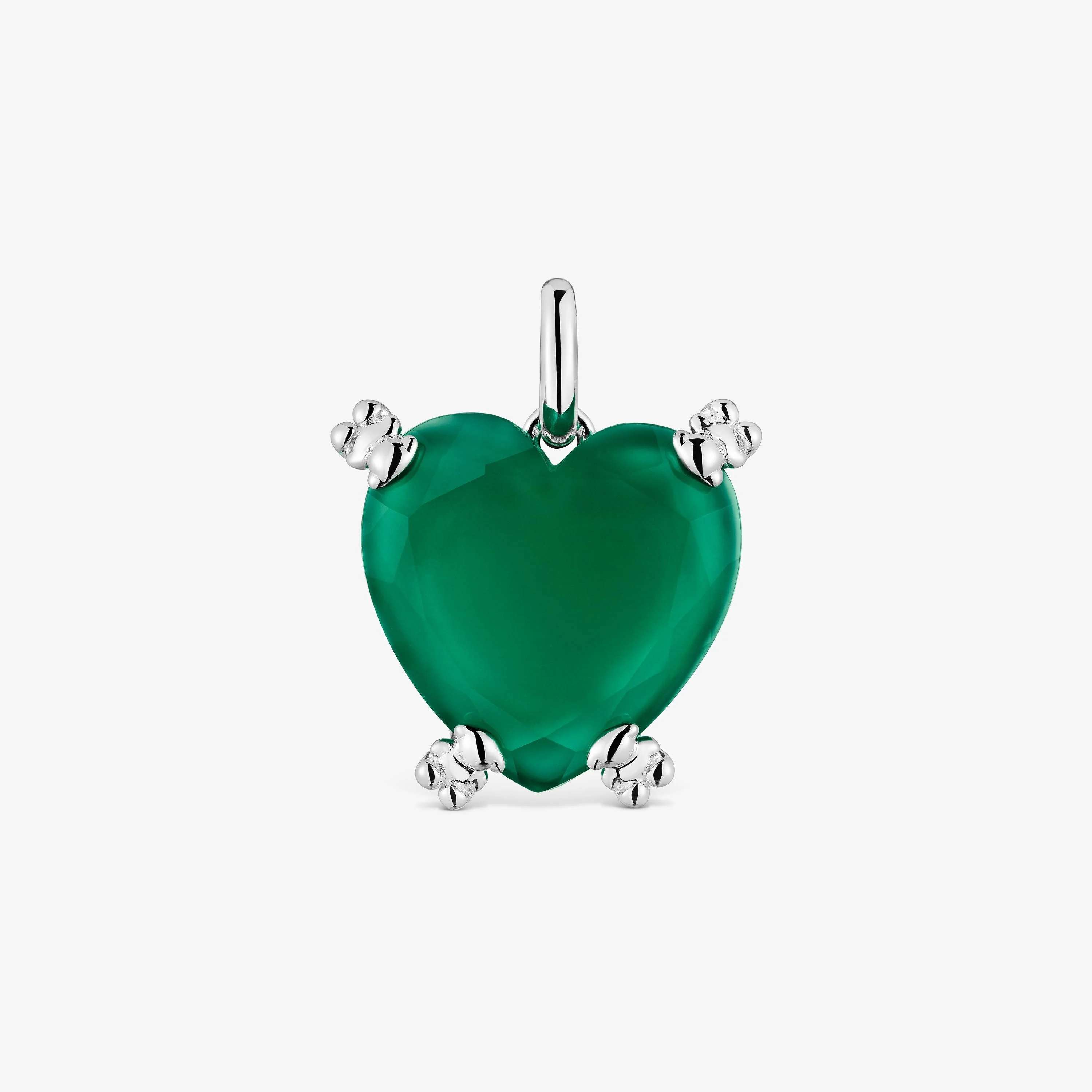 Silver Color Pills Heart pendant with treated chalcedony - 1