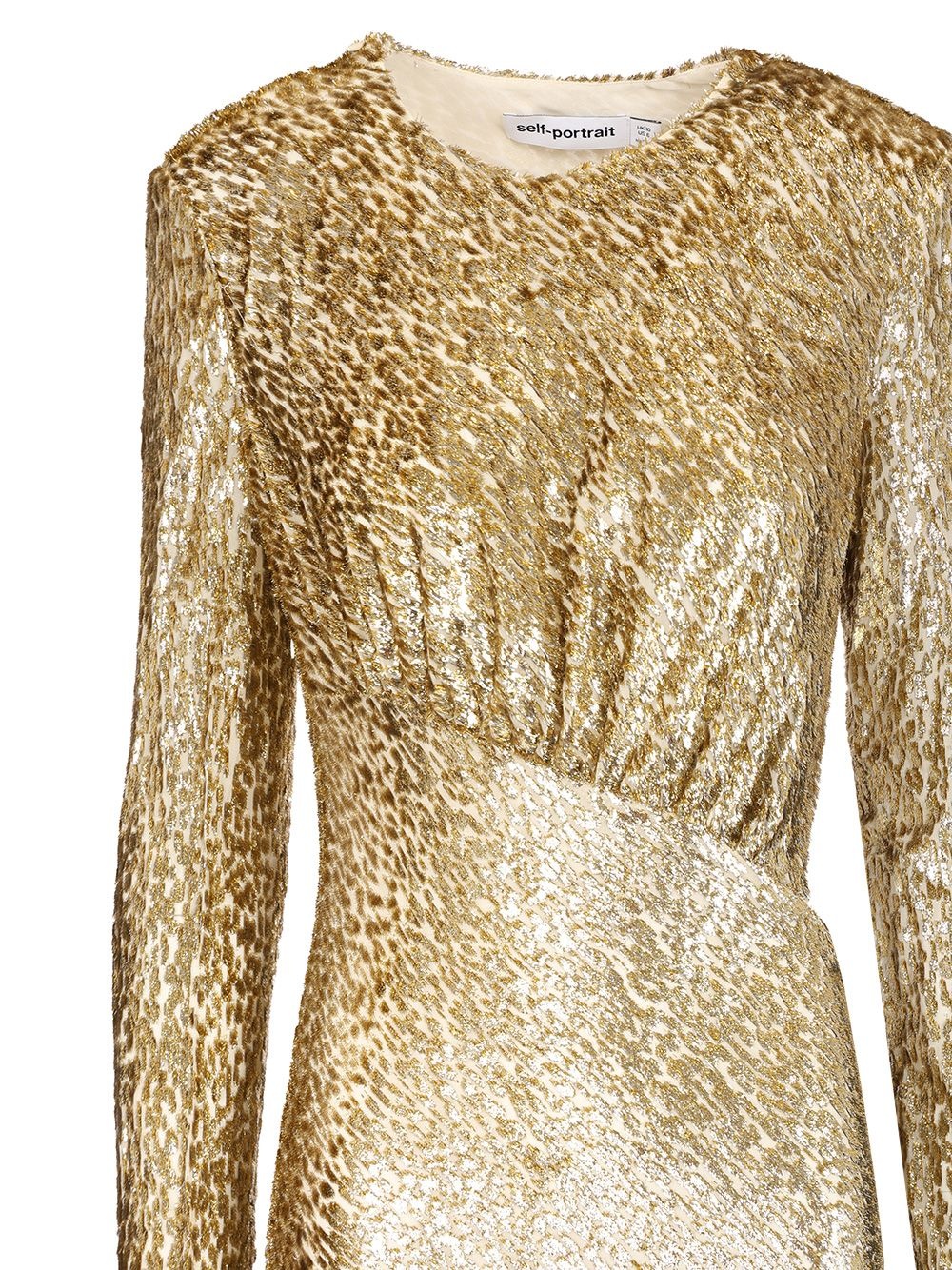 Gold Fil Coup� Maxi Dress Dresses Gold - 4