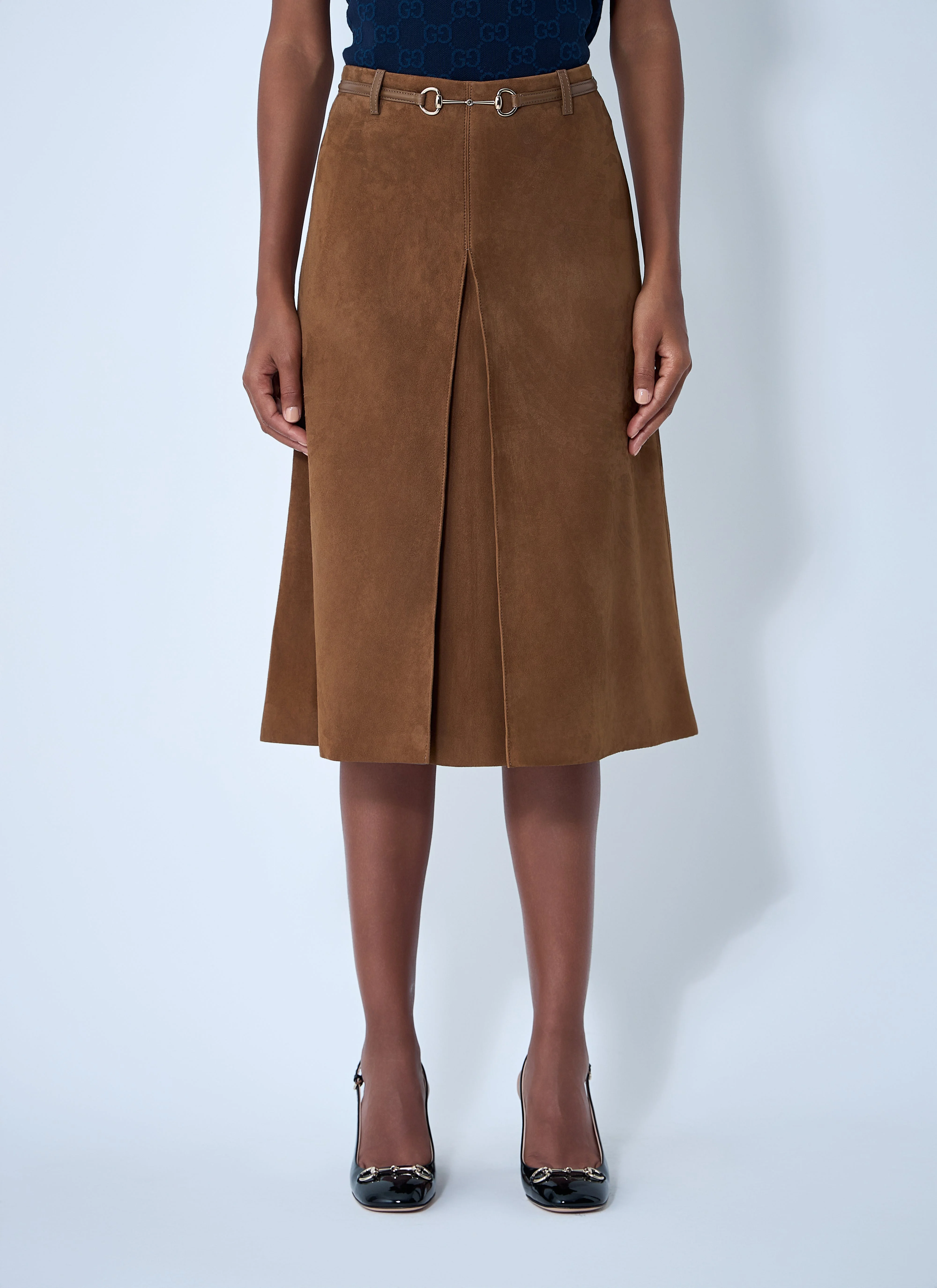 Gucci Women Suede Midi Skirt - 1