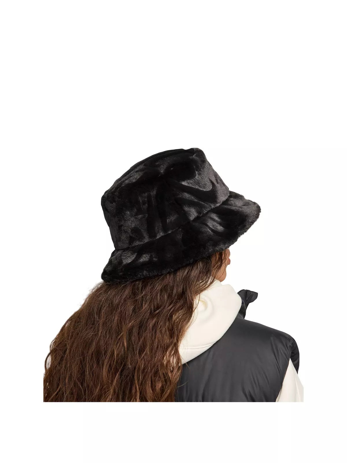 Faux Fur Bucket Hat-Black - 4