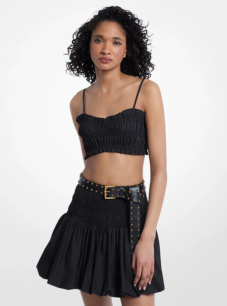 Smocked Cotton Poplin Bra Top - 1