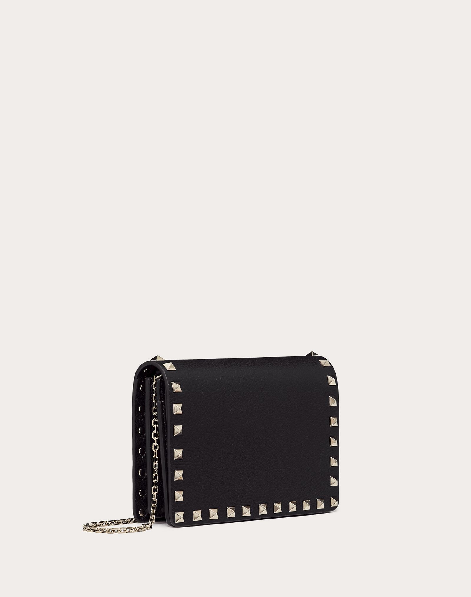 Rockstud Grainy Calfskin Chain Pouch - 4