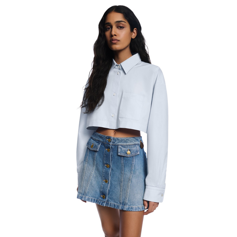 Cropped Cotton Poplin Shirt 2
