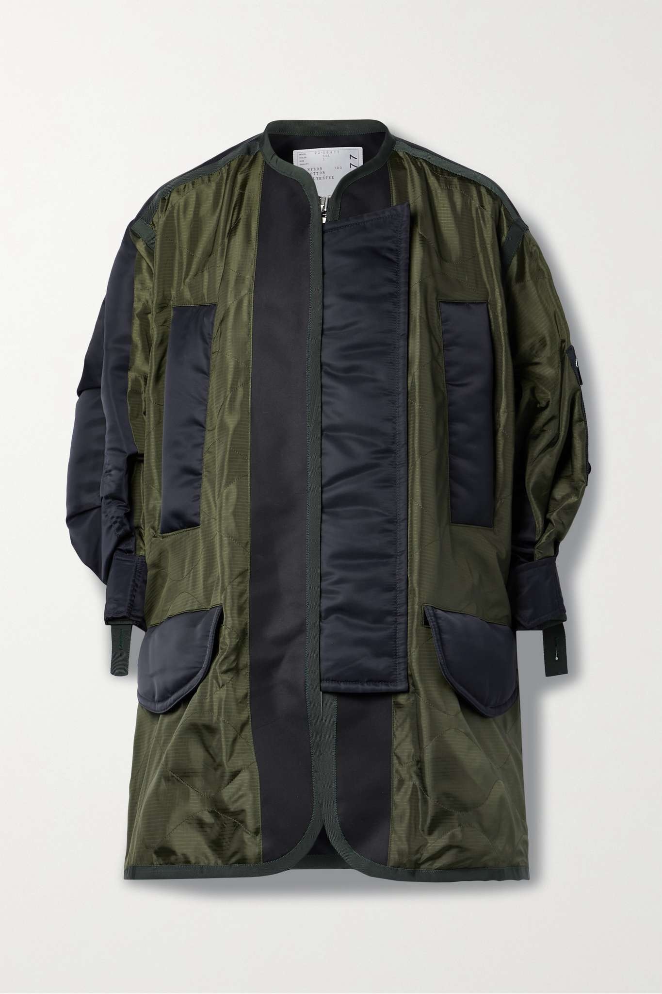 Paneled grosgrain-trimmed shell, ripstop and cotton-blend twill jacket