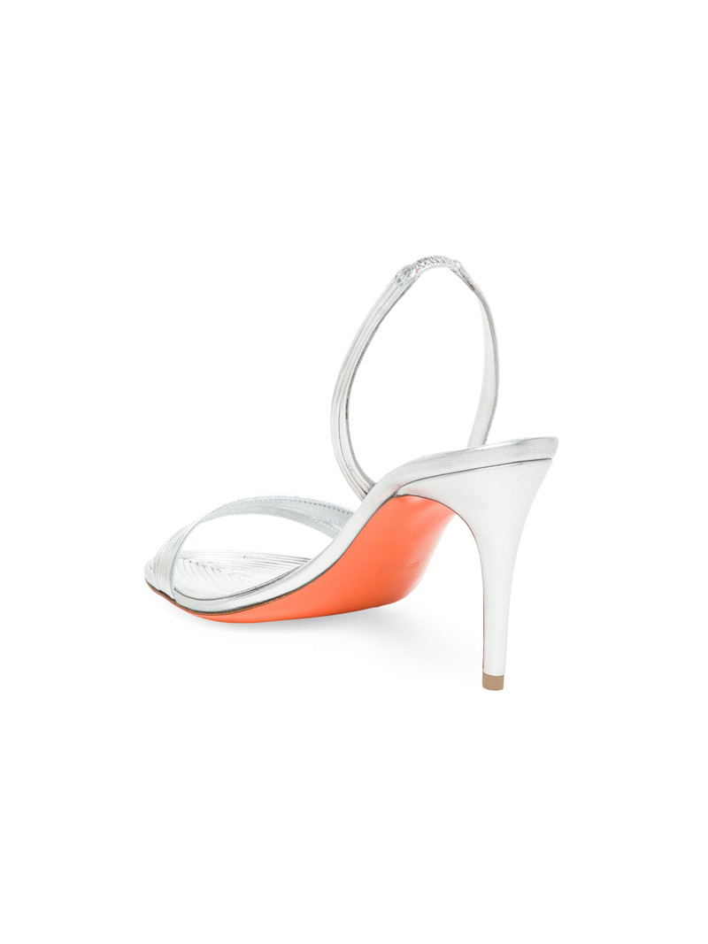 Women's Serpenti 90MM Metallic Leather Slingback Sandals - Silver 6
