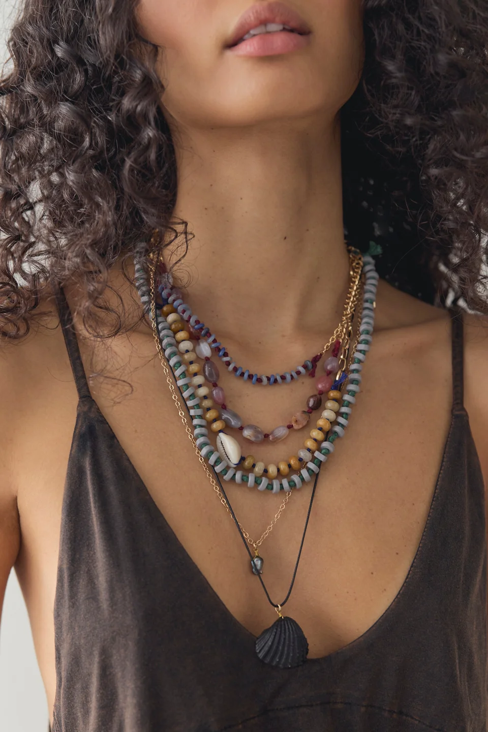 Hailee Semiprecious Beaded Necklace - 1