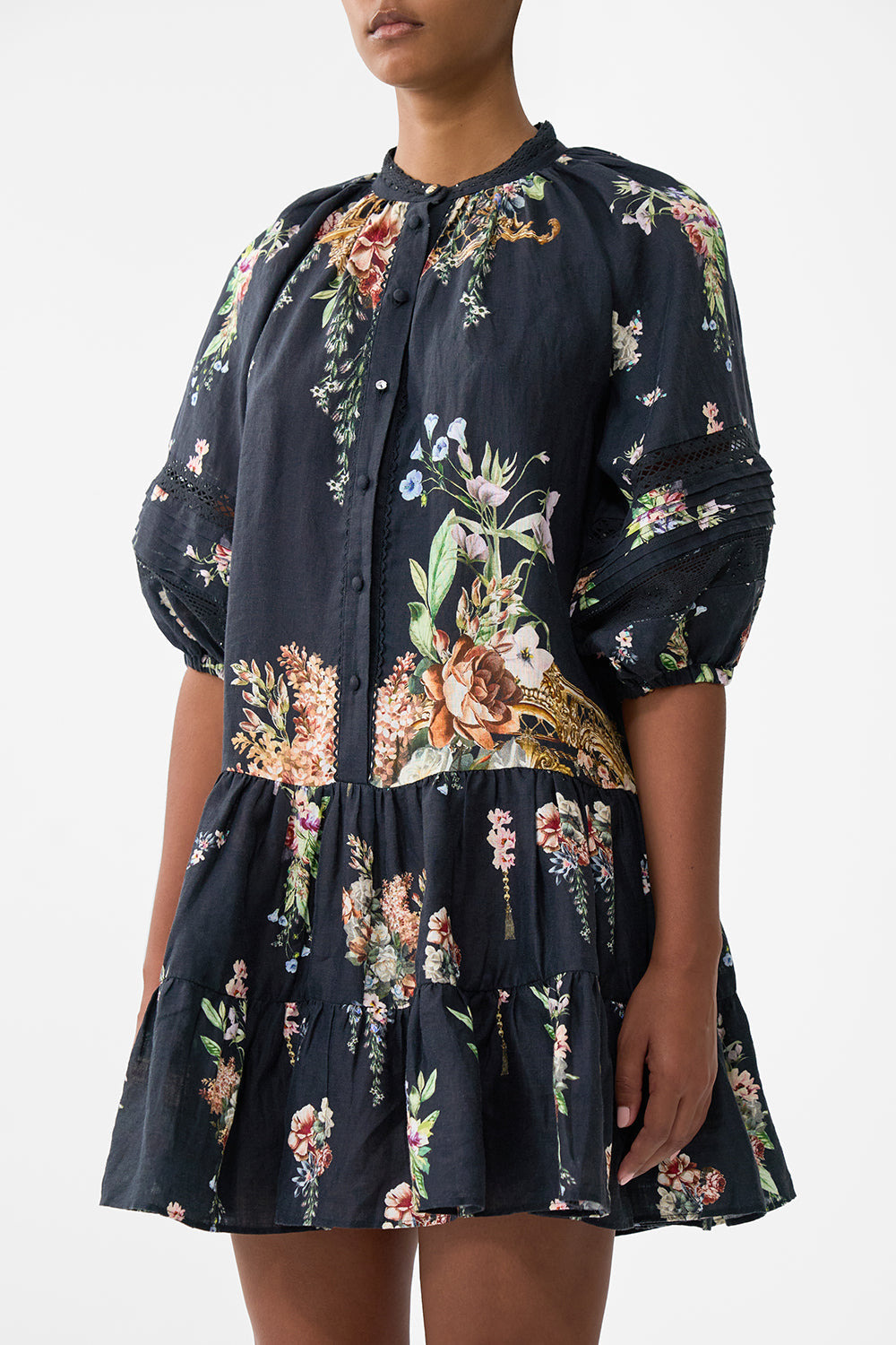 PUFF SLEEVE SHIRT DRESS - 5