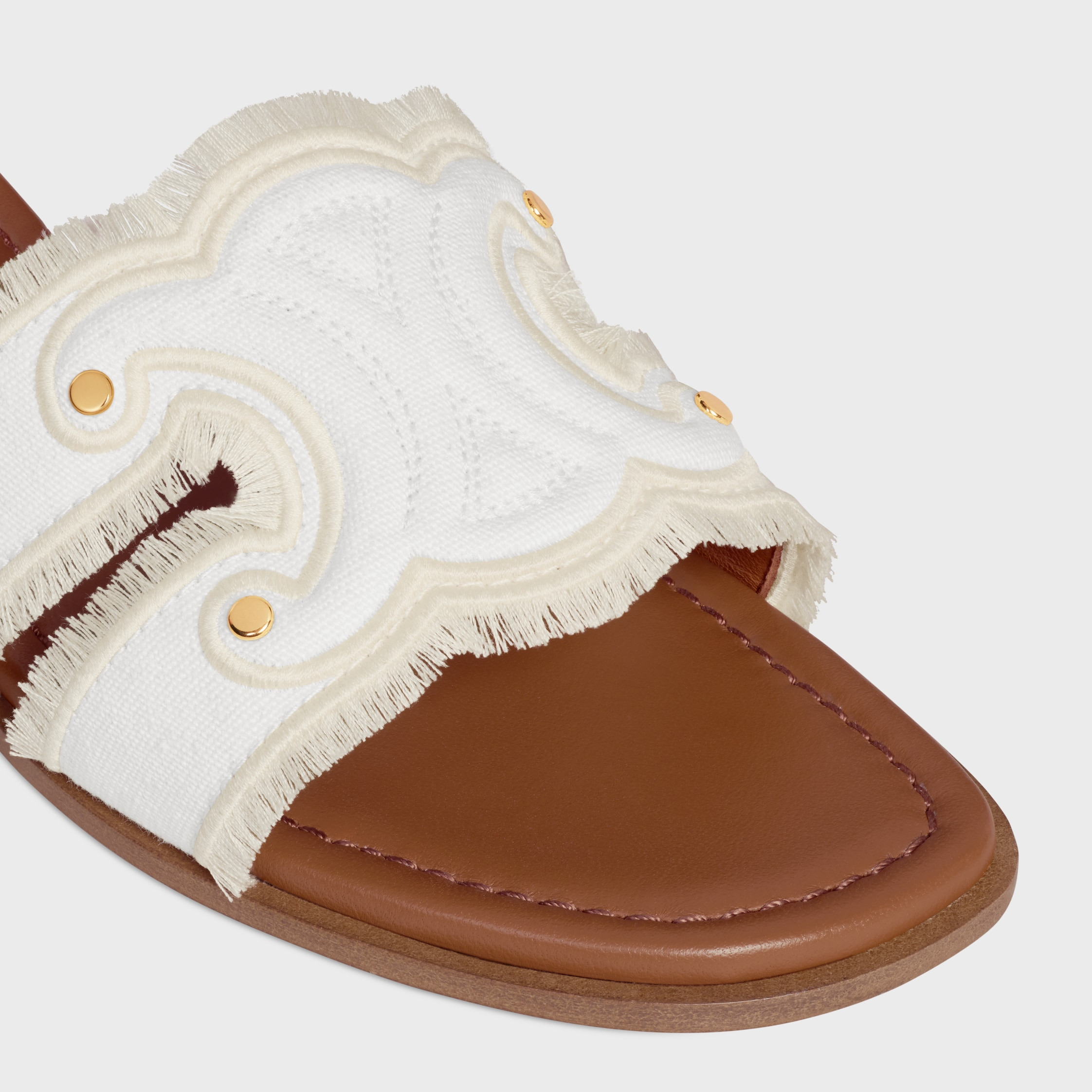 CELINE MARINA MULE IN FRINGED CANVAS - 4