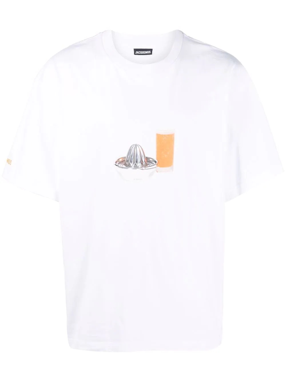 orange juice-print T-shirt - 1