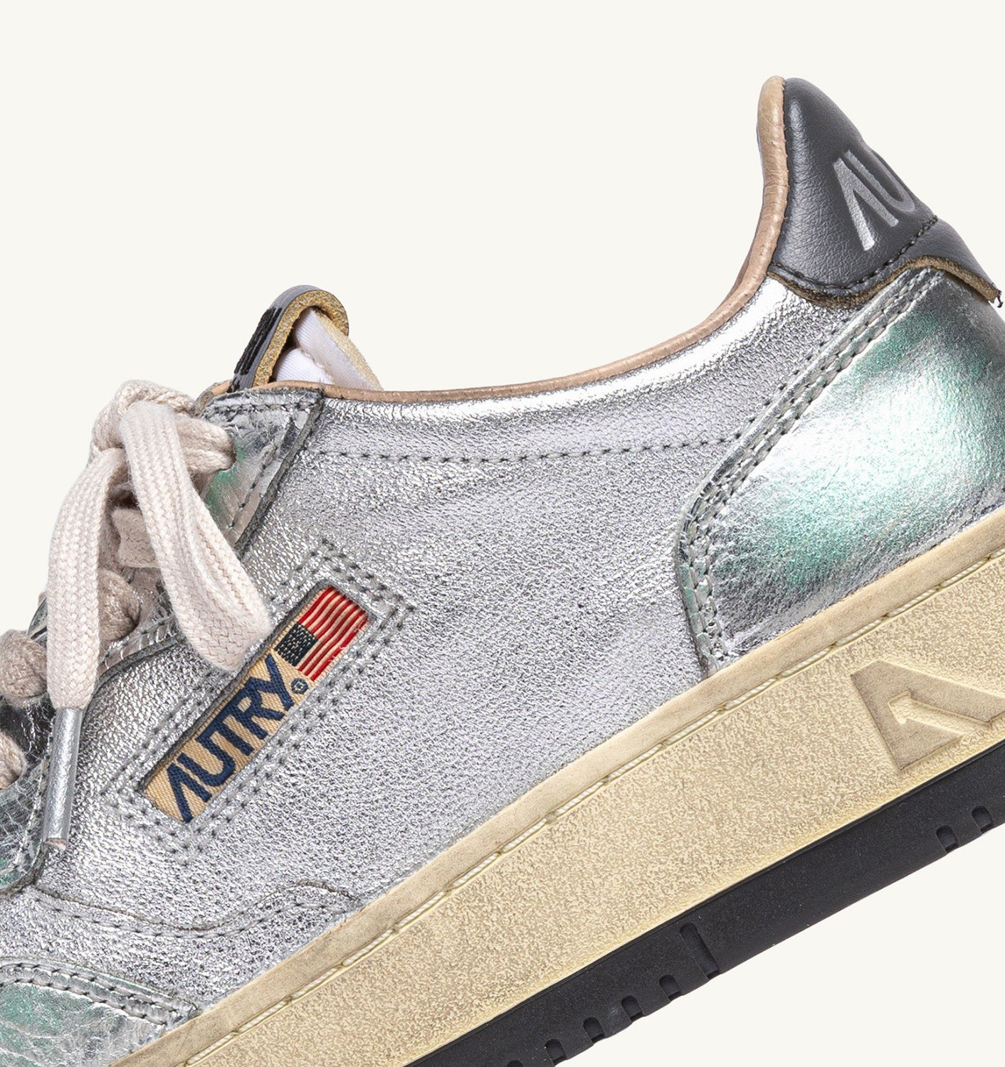 MEDALIST LOW SNEAKERS SUPER VINTAGE IN SILVER TONE METALIZED LEATHER - 6