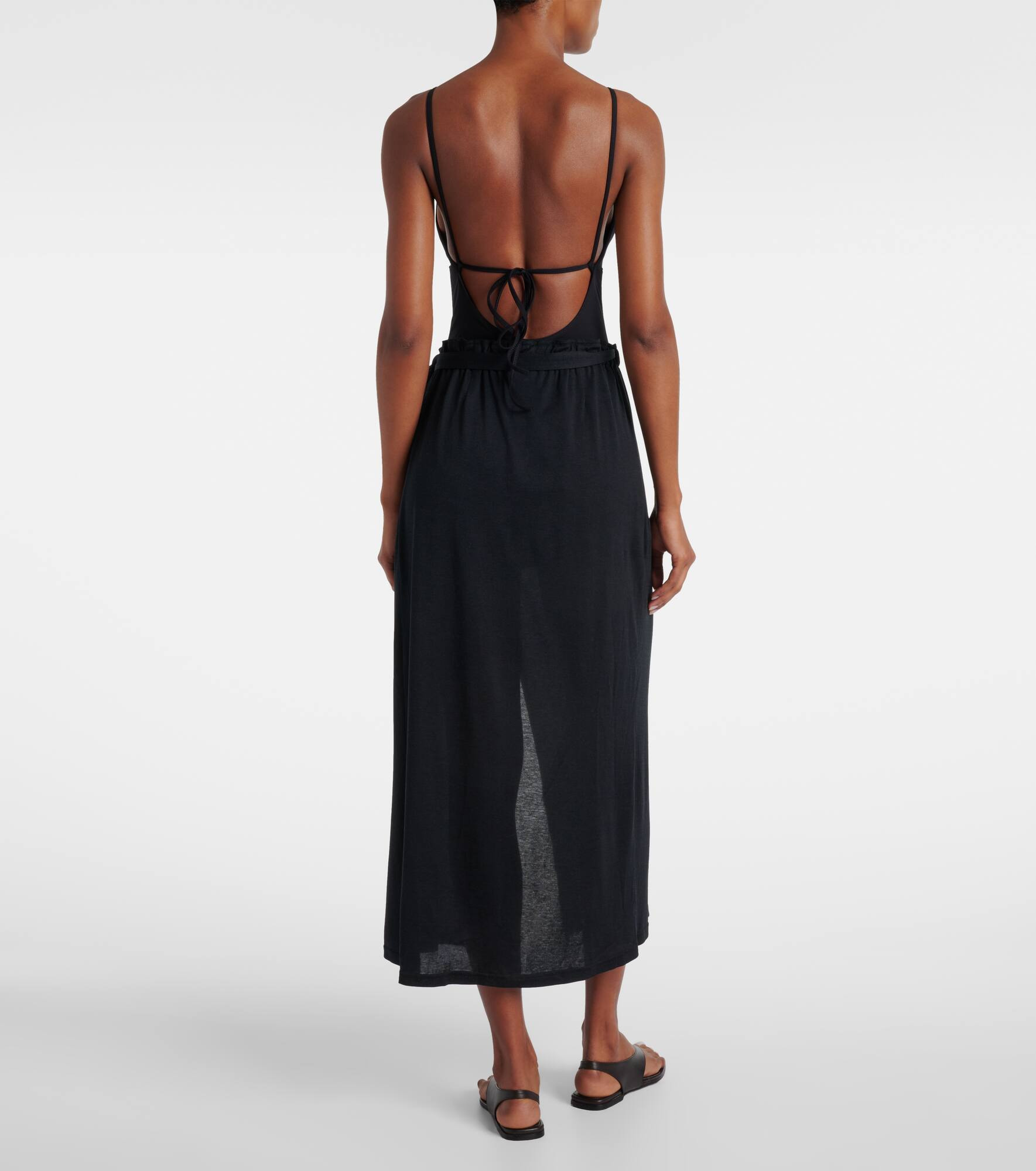 Cotton and silk midi skirt - 3