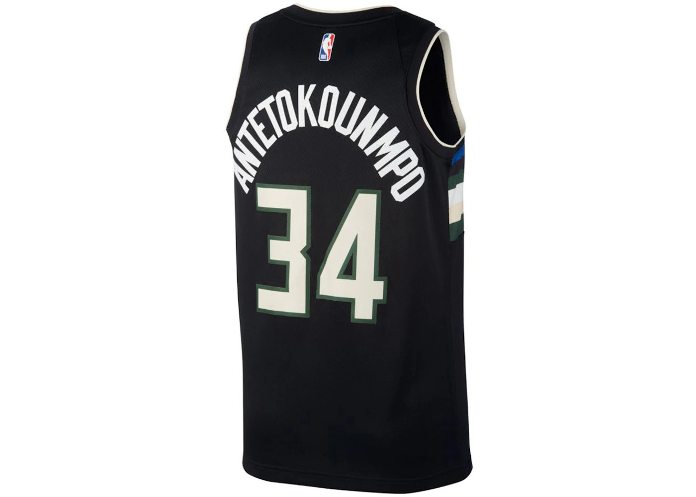 Nike Giannis Antetokounmpo Bucks Statement Jersey Core Black/Cargo Khaki/Cloud White - 2