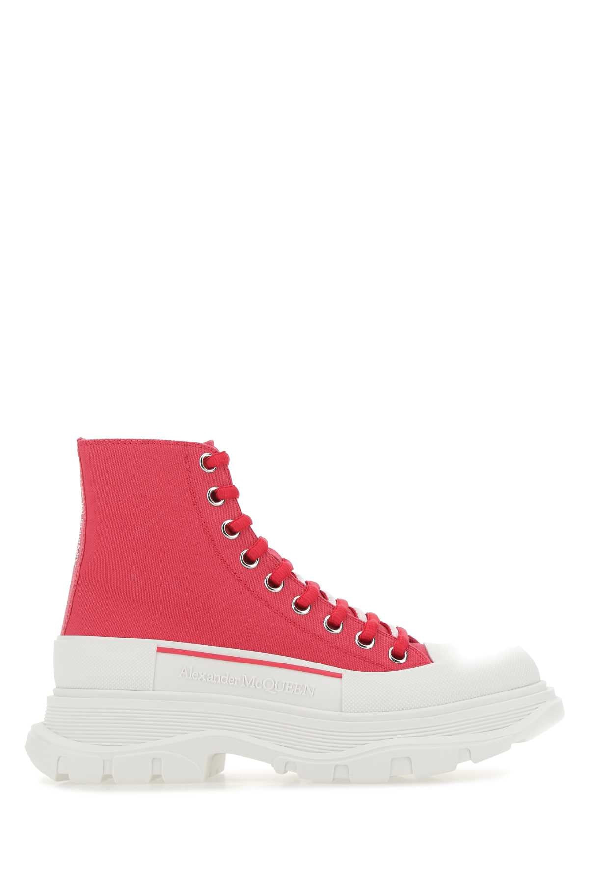 Alexander Mcqueen Women Fuchsia Canvas Tread Slick Sneakers - 1