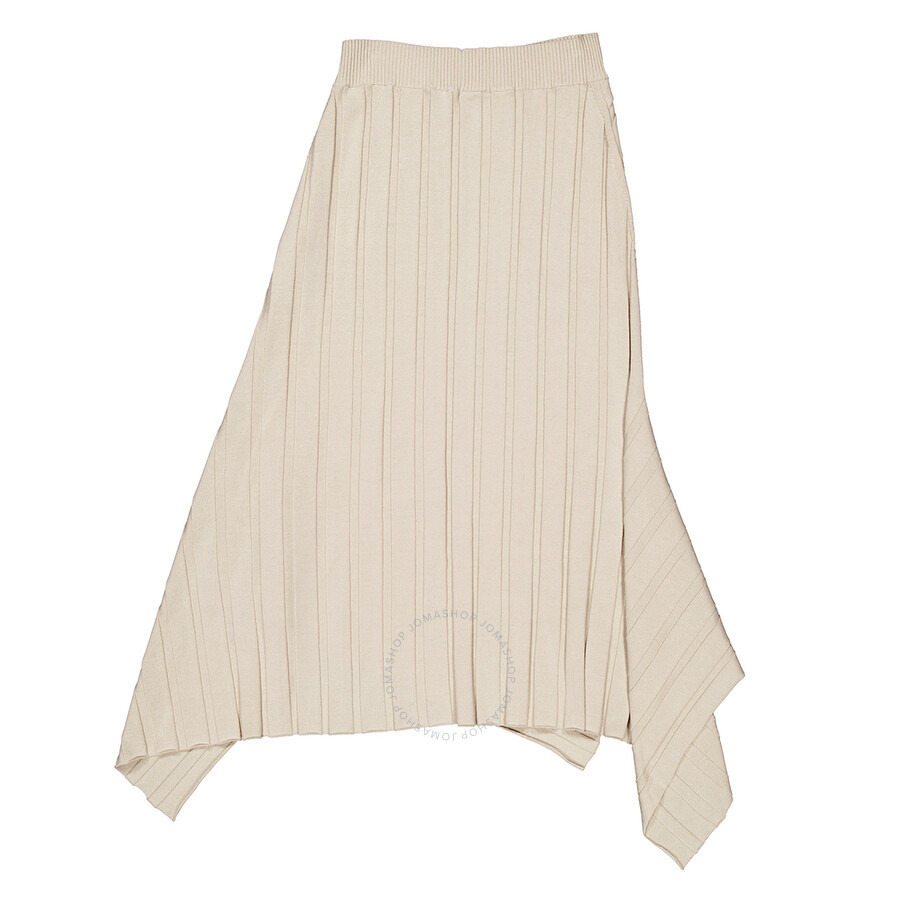 Stella McCartney White Asynnetric Hem Rib-Knit Skirt - 7
