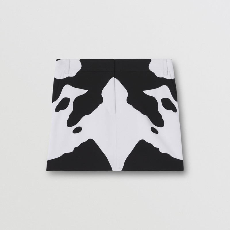 Cow Print Silk Blend Mini Skirt 4