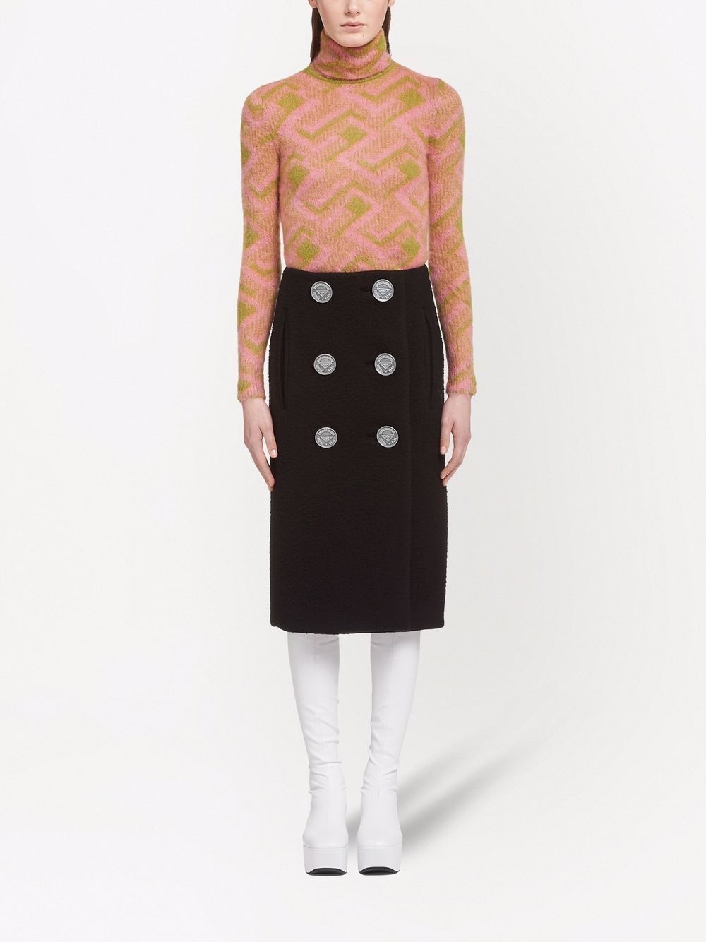 button-detail midi skirt - 2