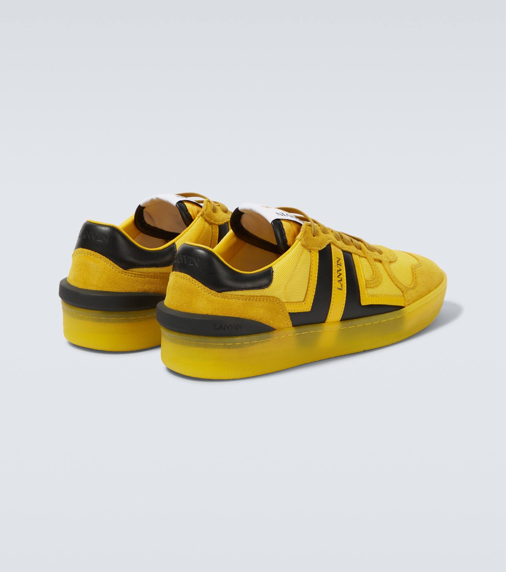 Clay leather-trimmed sneakers - 6