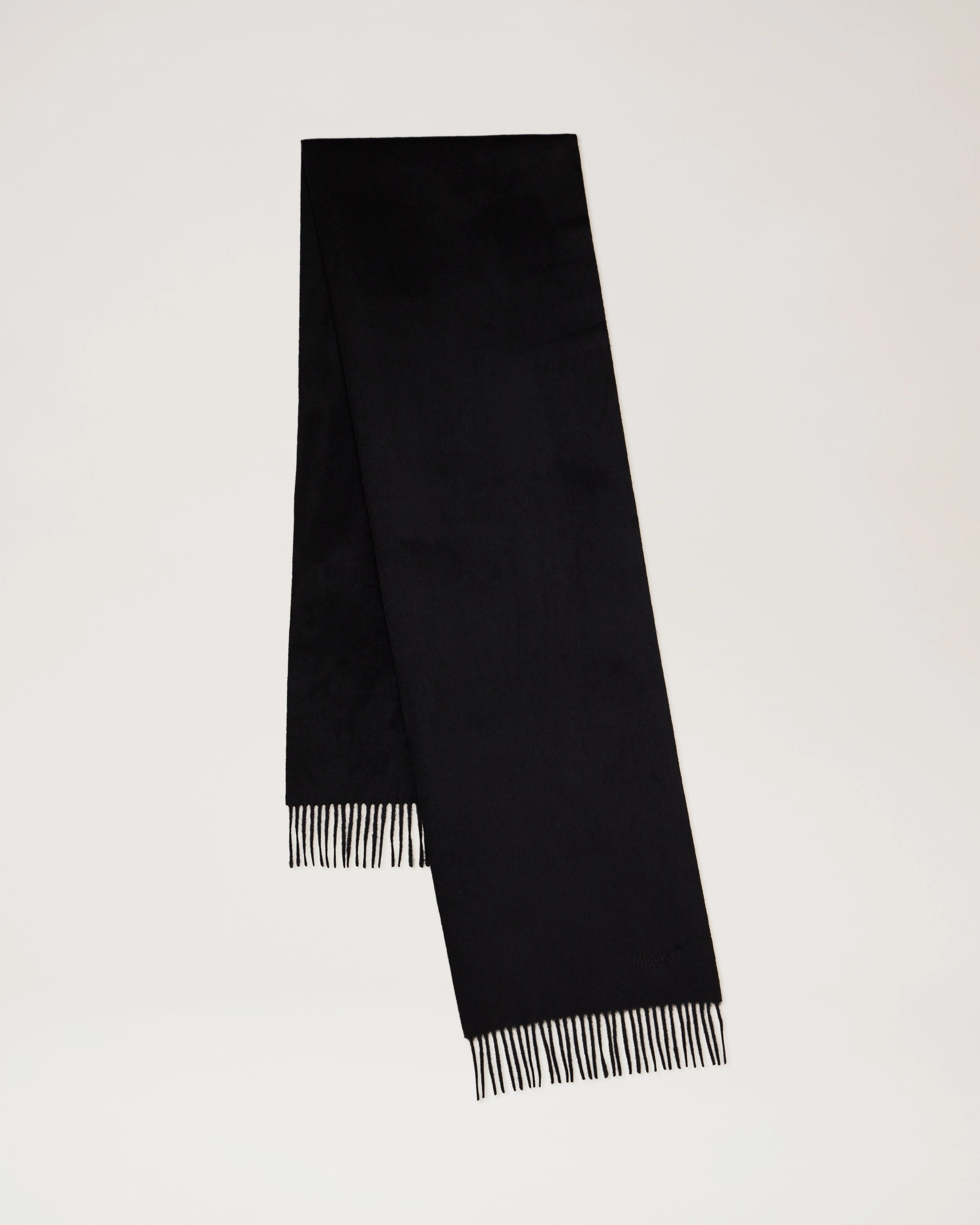 Small Solid Merino Wool Scarf
Black Merino Wool - 1