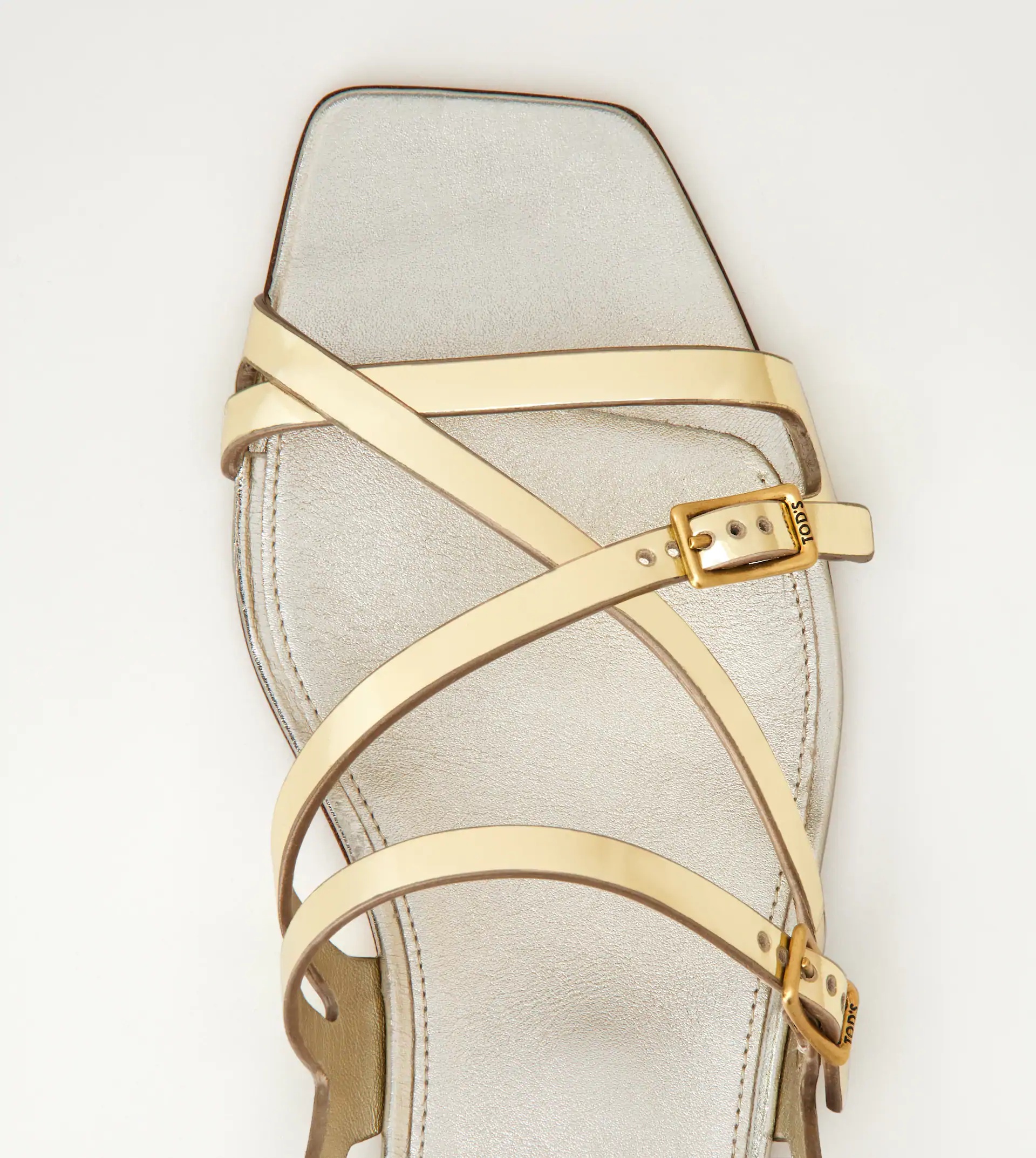 SANDALS IN LEATHER - GOLD - 3