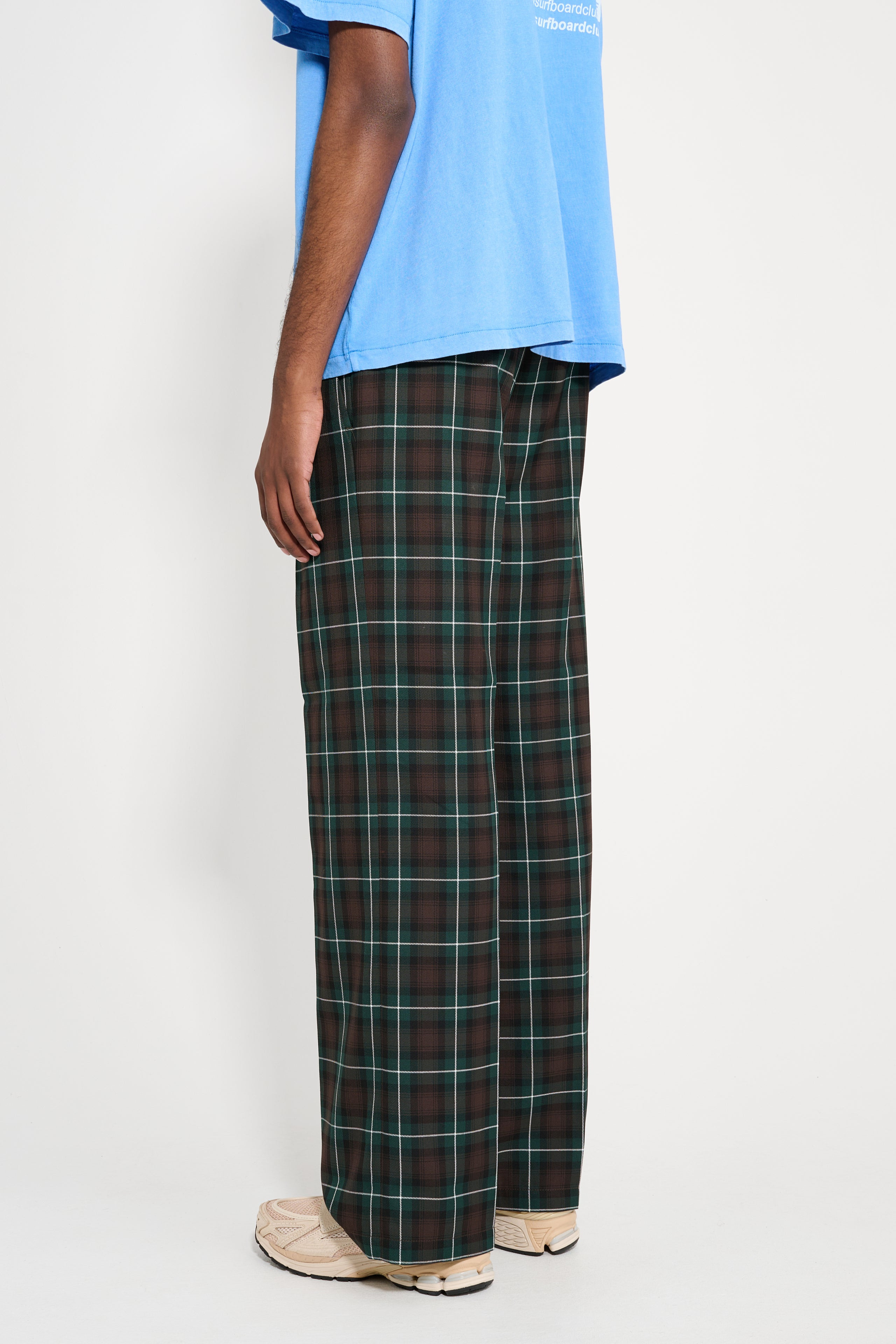STOCKHOLM SURFBOARD CLUB TAILORED BOOTCUT TROUSERS GREEN CHECK - 2