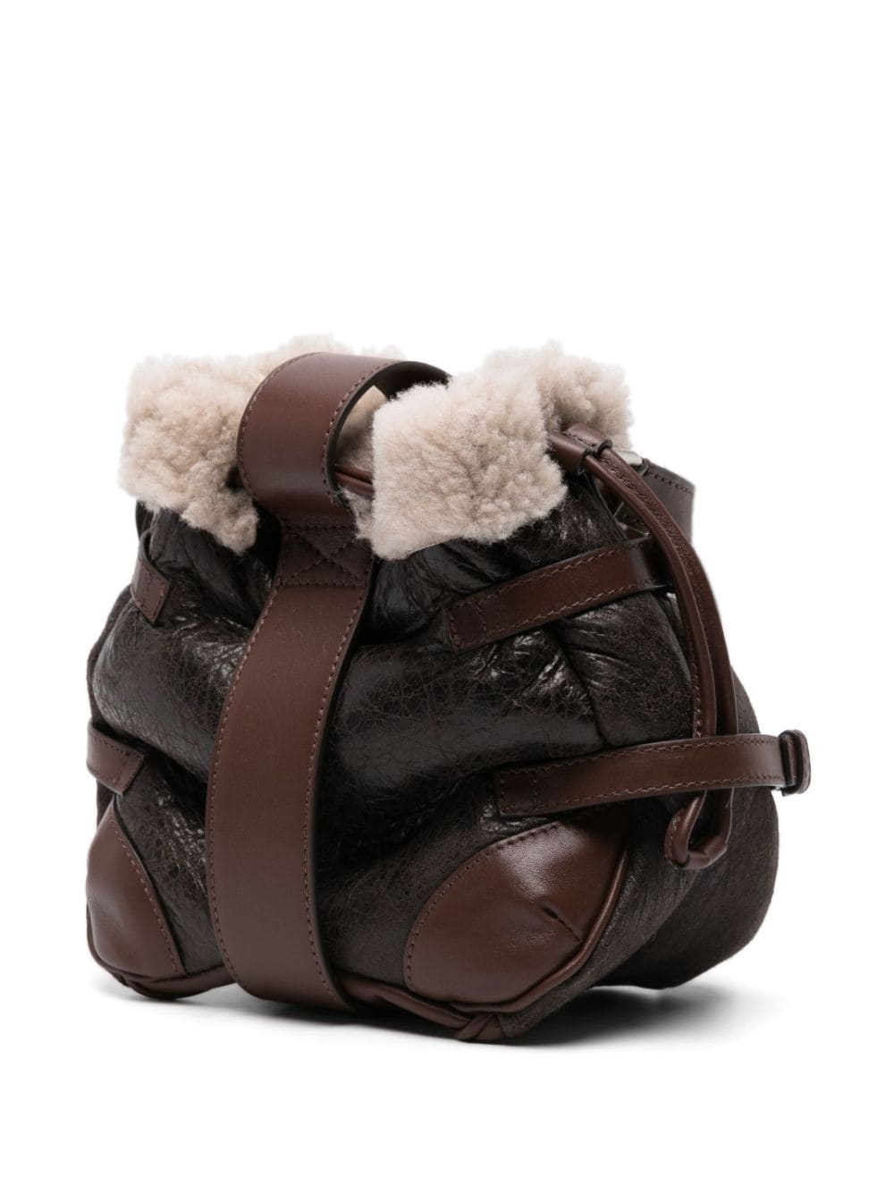 leather belt-embellished bucket bag - 3