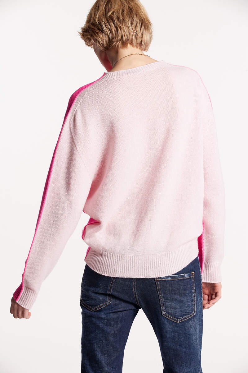 CONTRAST COLOR CREWNECK KNIT - 2