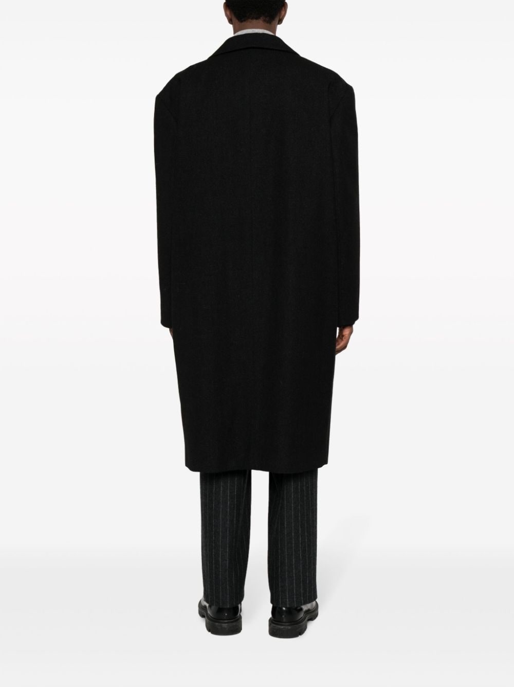 single-breasted midi coat - 4