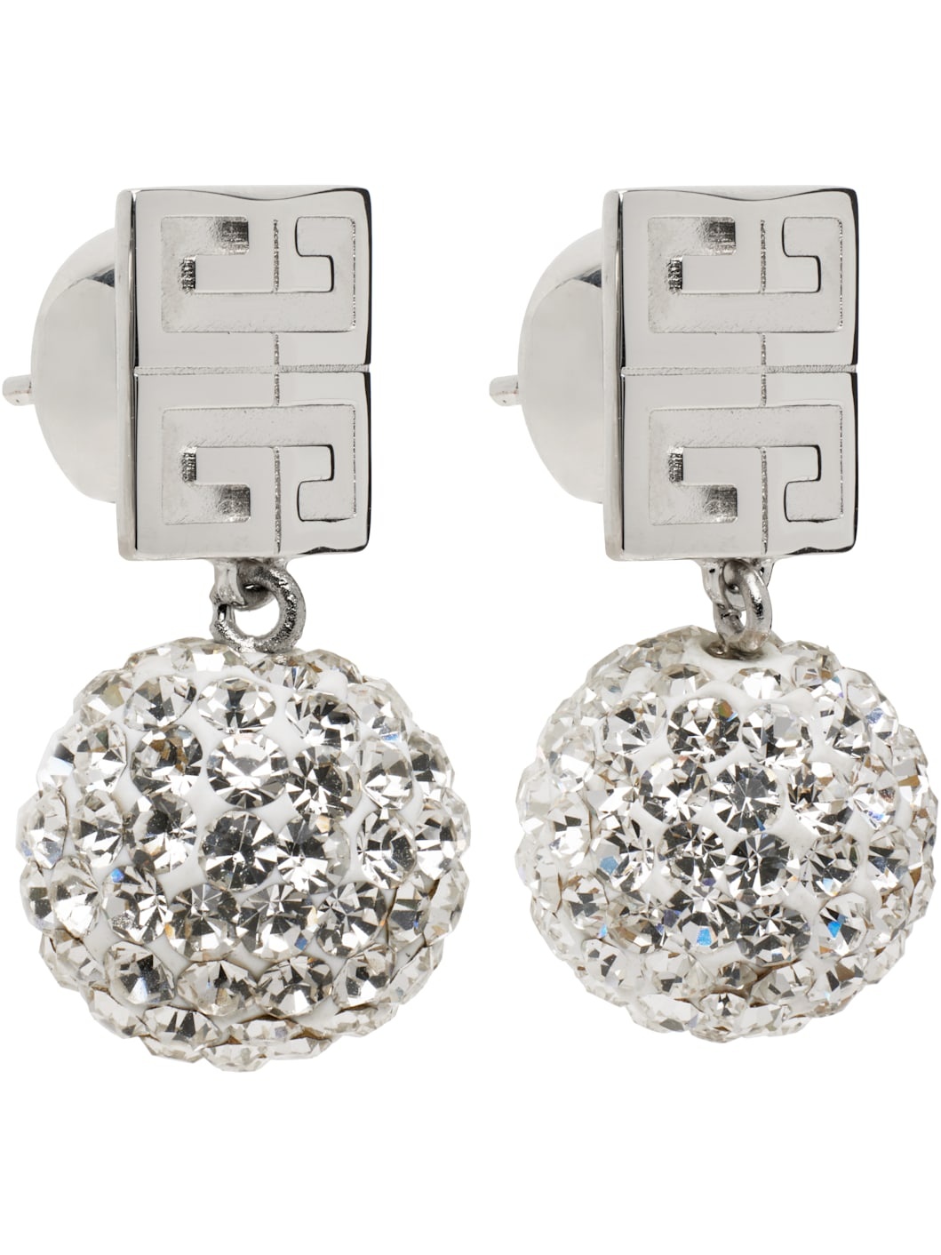 Silver 4G Crystal Earrings - 2