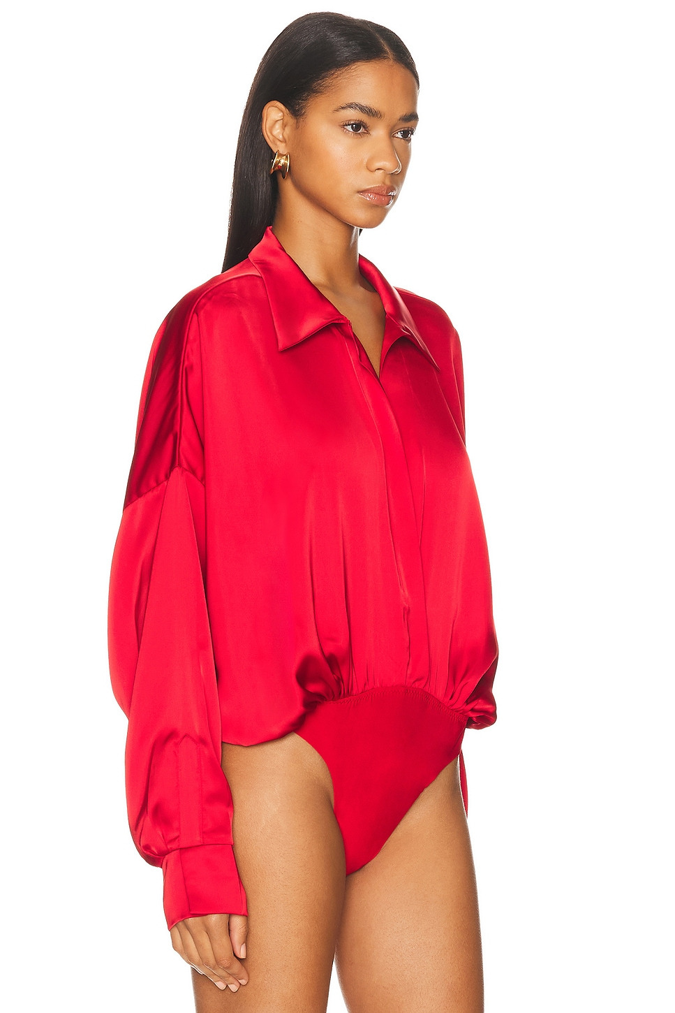 Super Oversized Boyfriend Shirt Bodysuit - 3