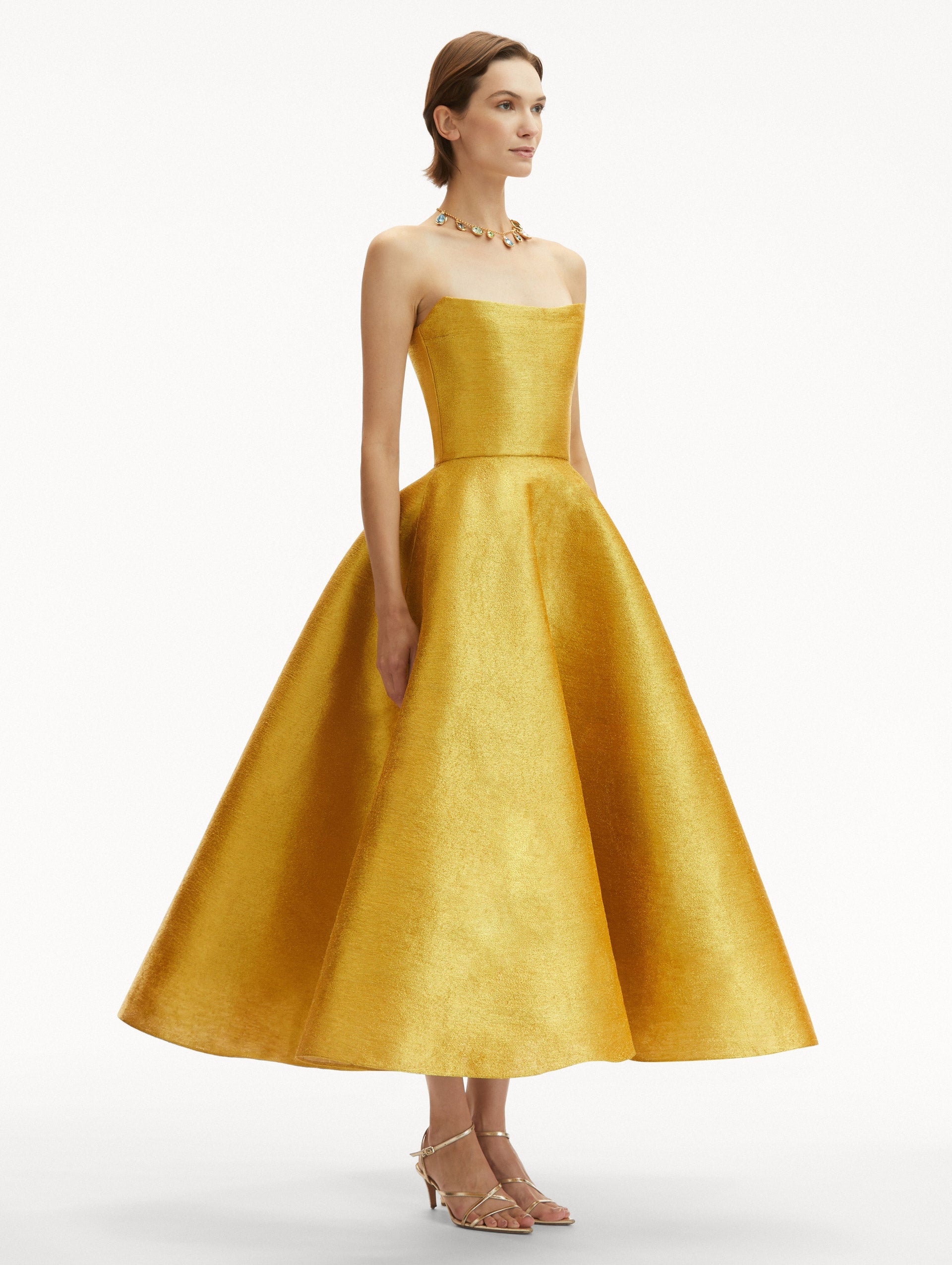 METALLIC THREADWORK COCKTAIL DRESS - 4