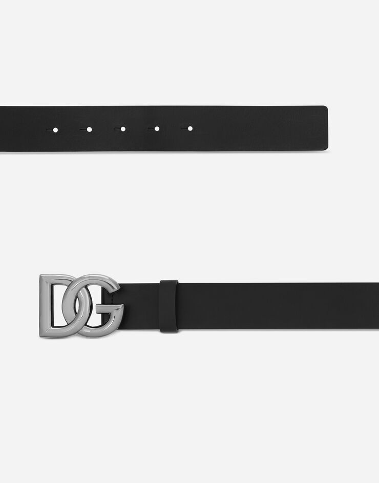 Leather belt with DG logo - 2