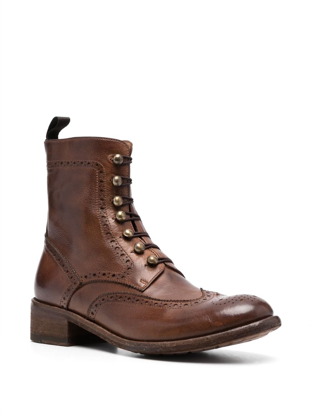 perforated-detail leather boots - 2