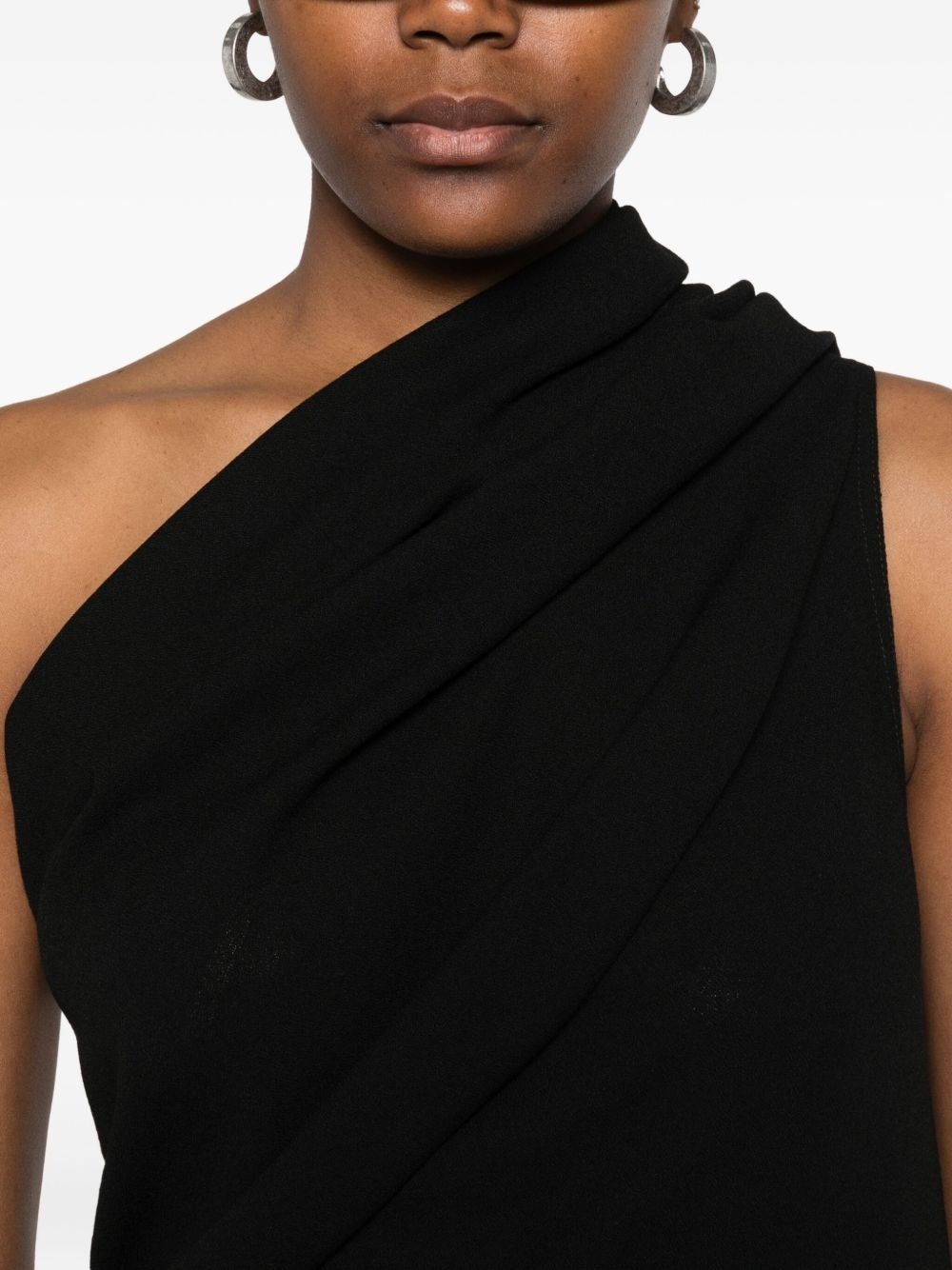 draped one-shoulder midi dress - 5