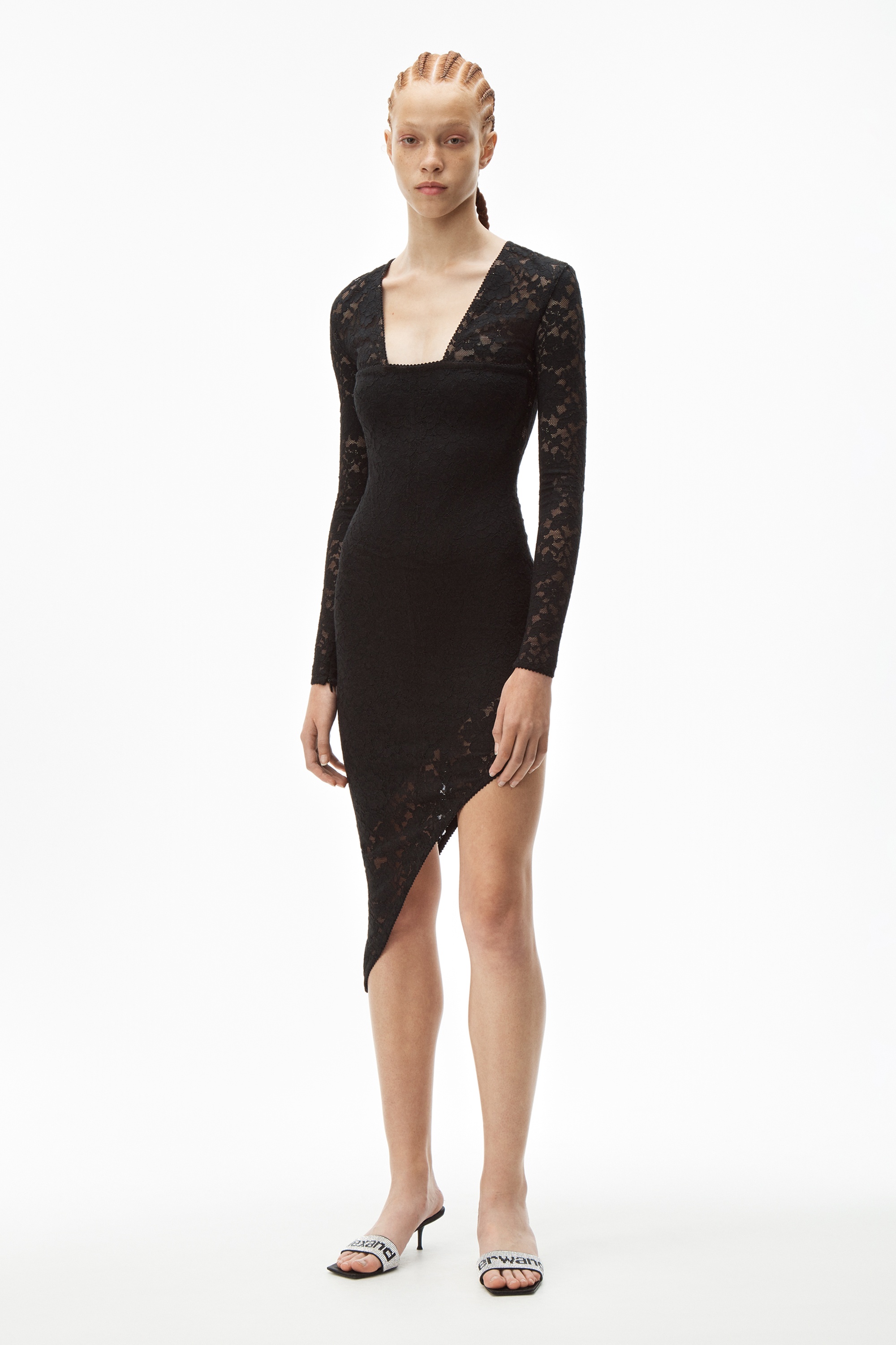 ASYMMETRIC LACE DRESS - 2