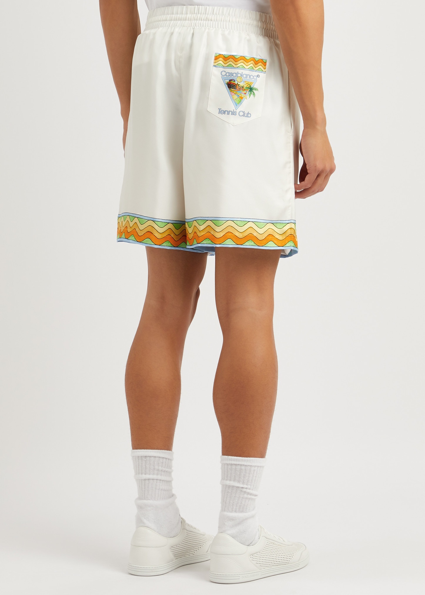 Tennis printed silk-twill shorts - 3