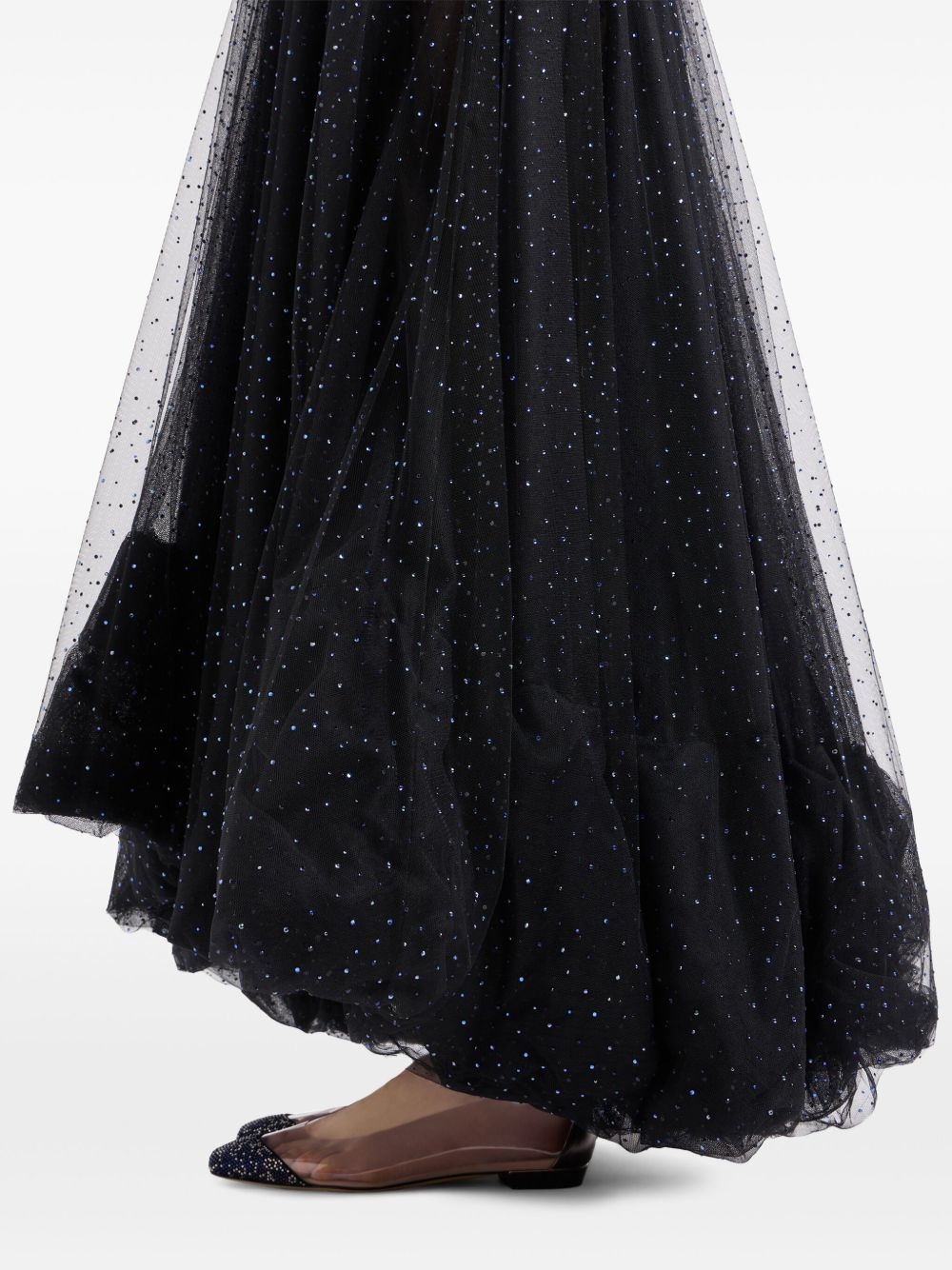 sequin-embellished strapless dress - 5