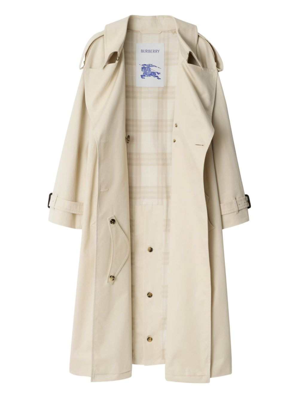belted double-breasted trench coat - 2
